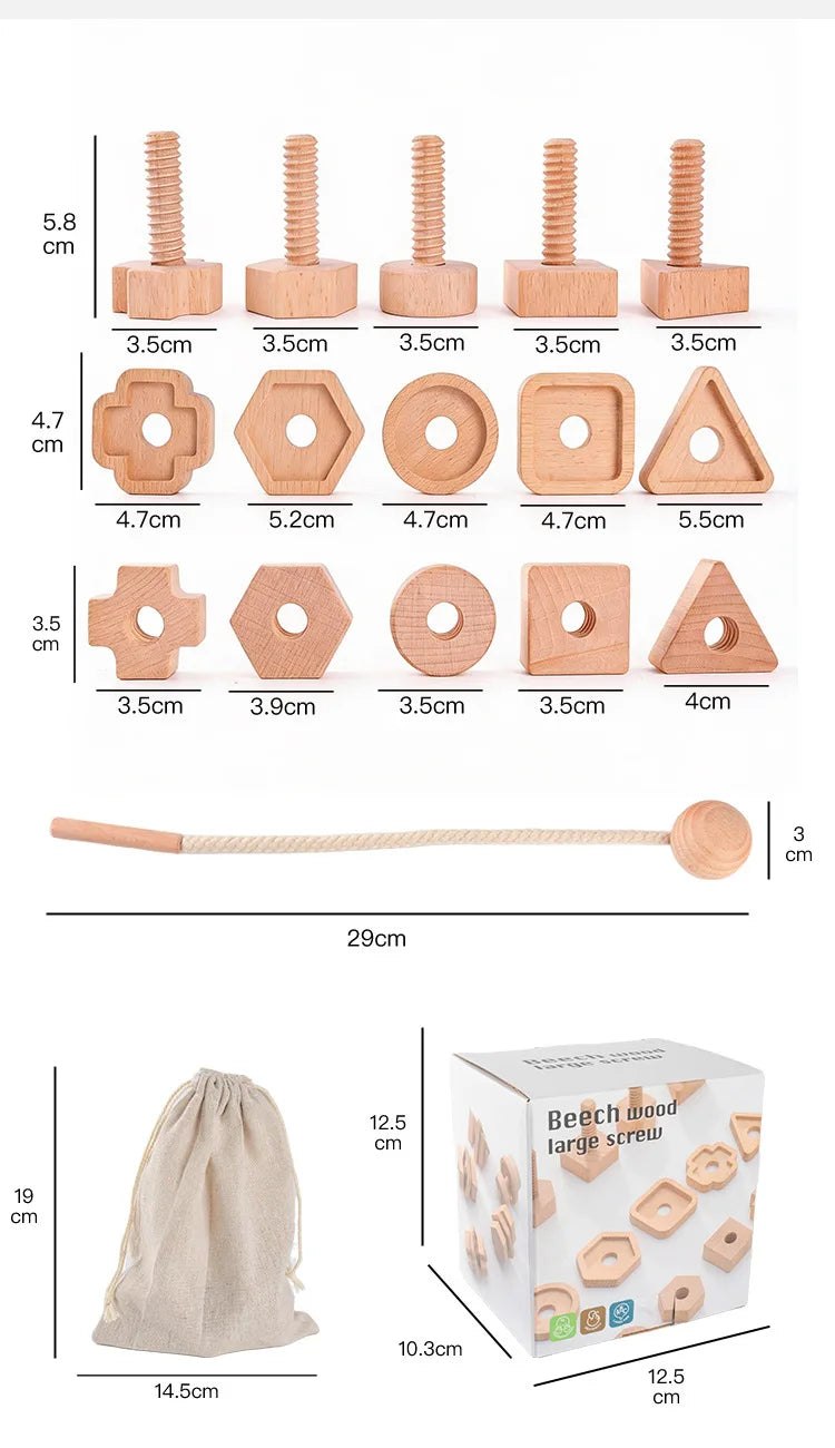 Mo055 - Montessori Shape Matching Large Screw