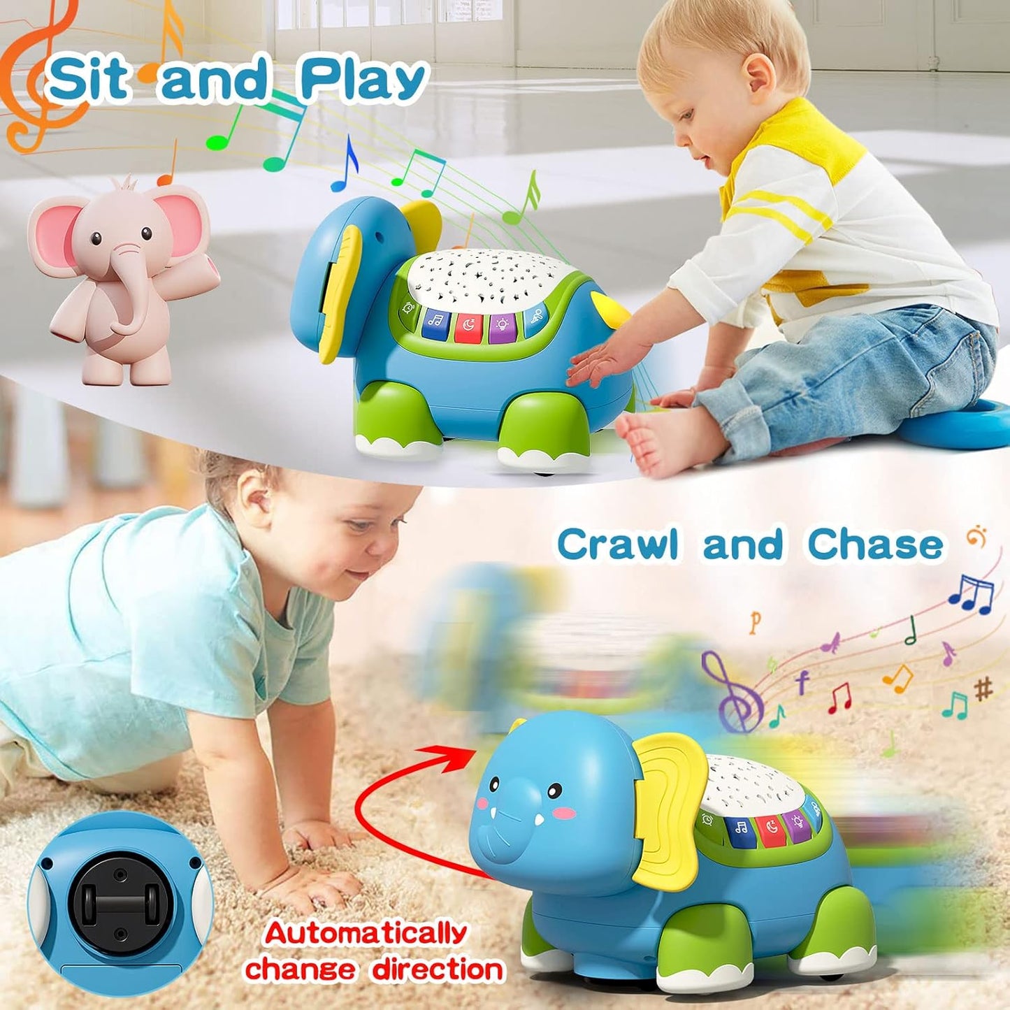 B041 - Musical projection crawling elephant