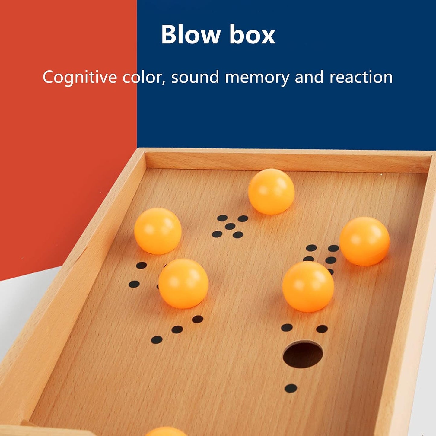 G076 - Montessori Wooden Blow Tennis Box
