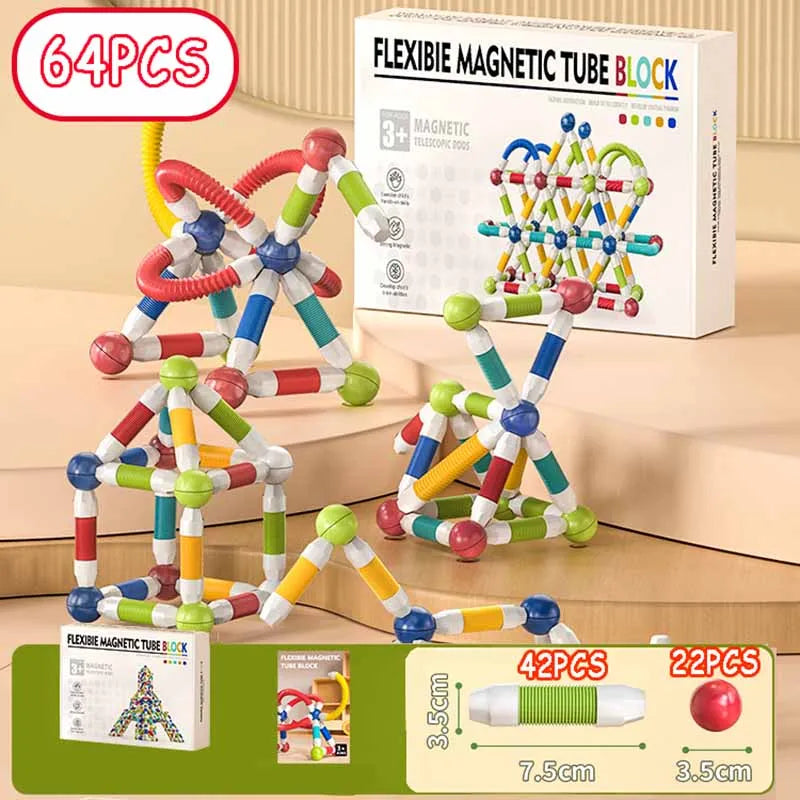 Flexible magnetic tube block