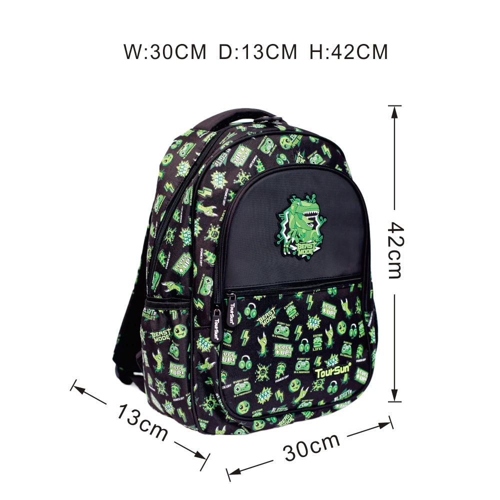 SB013 - 42 cm Toursun® school bag dinosaur gaming design