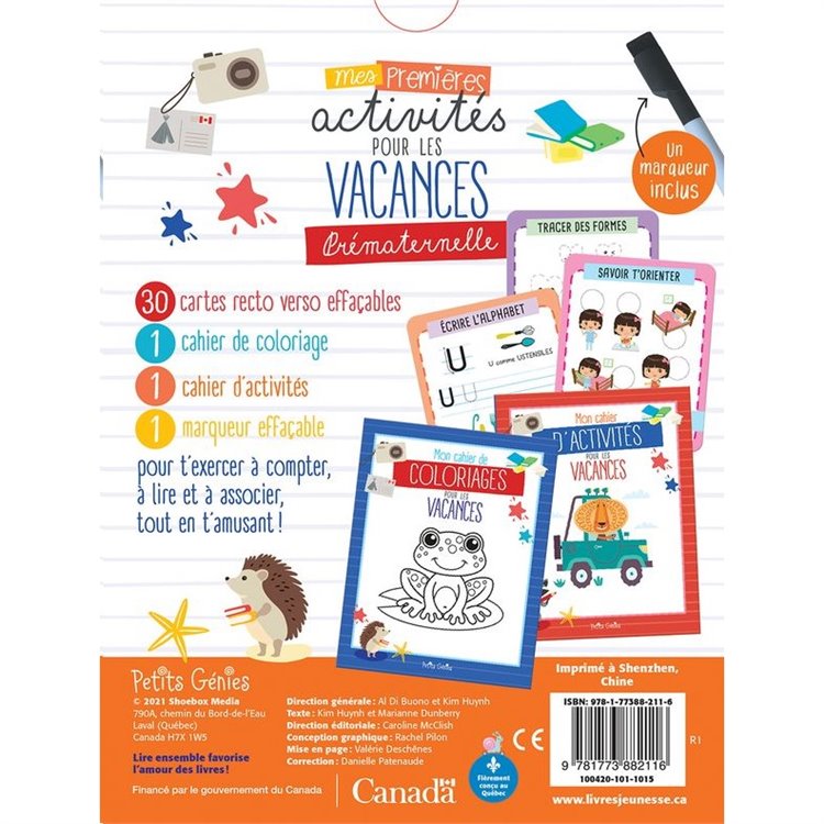 A288 - Mes Premieres Activites De Vacances Pour La Prematernelle (PS2 / MS) - Cartes effacables