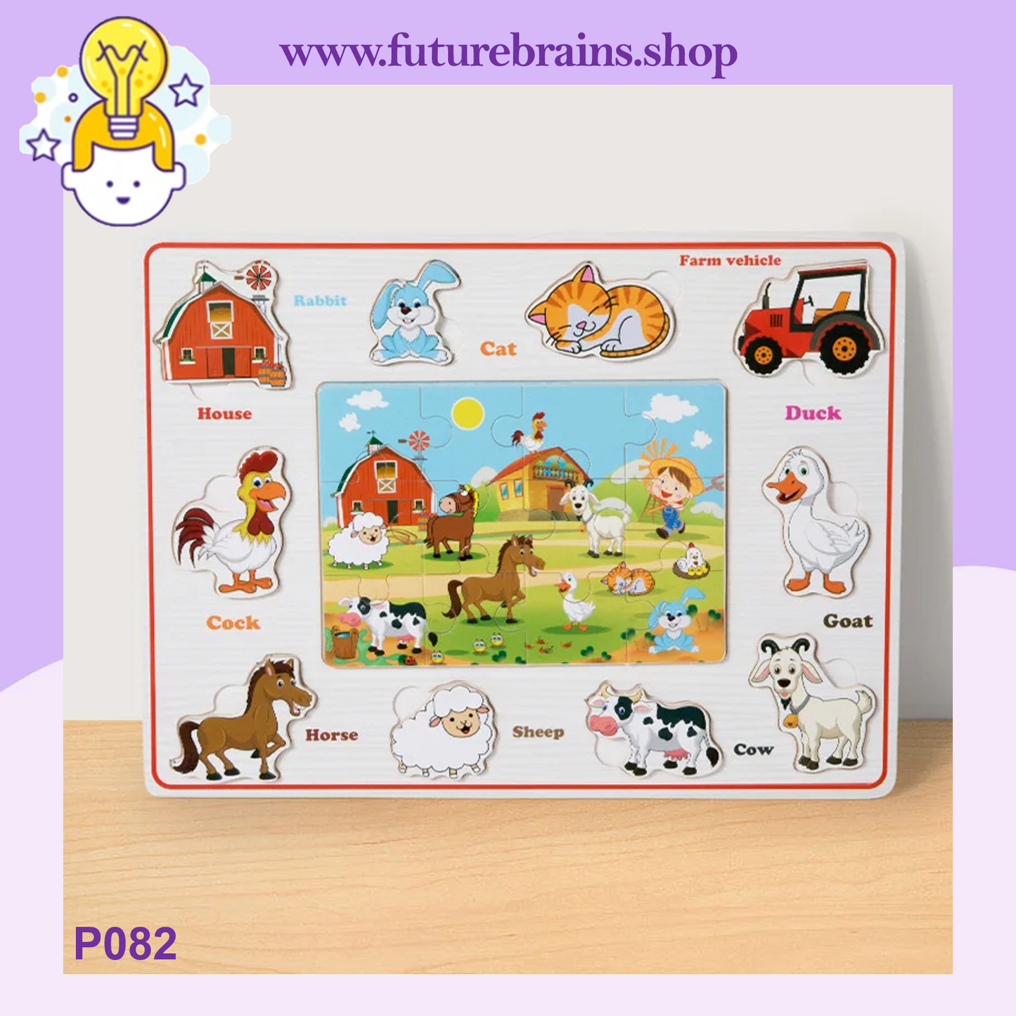 P082 - 2 in 1, wooden puzzle board