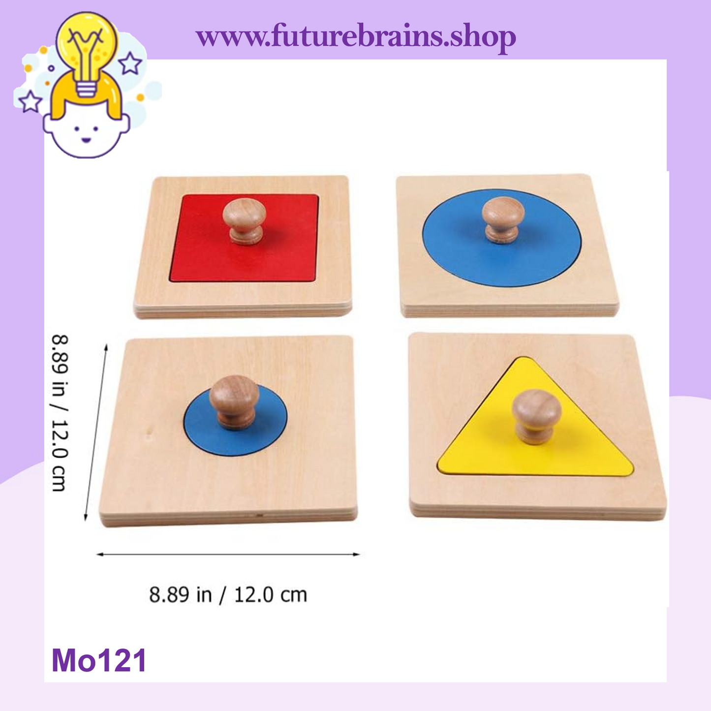 Mo121 - Montessori single-shape puzzles set of 4