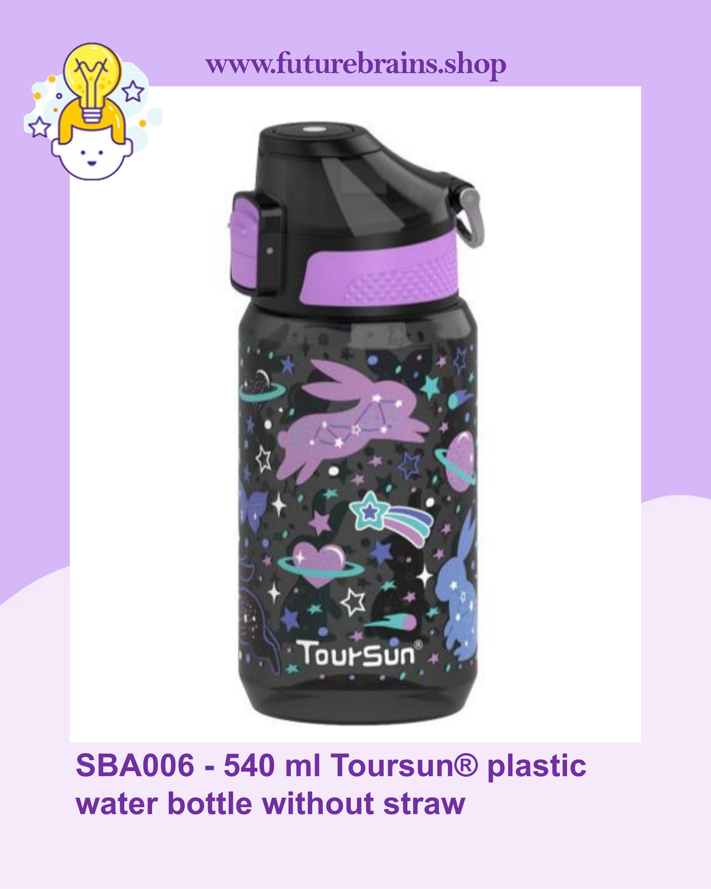 SBA006 - 540 ml Toursun® plastic water bottle without straw