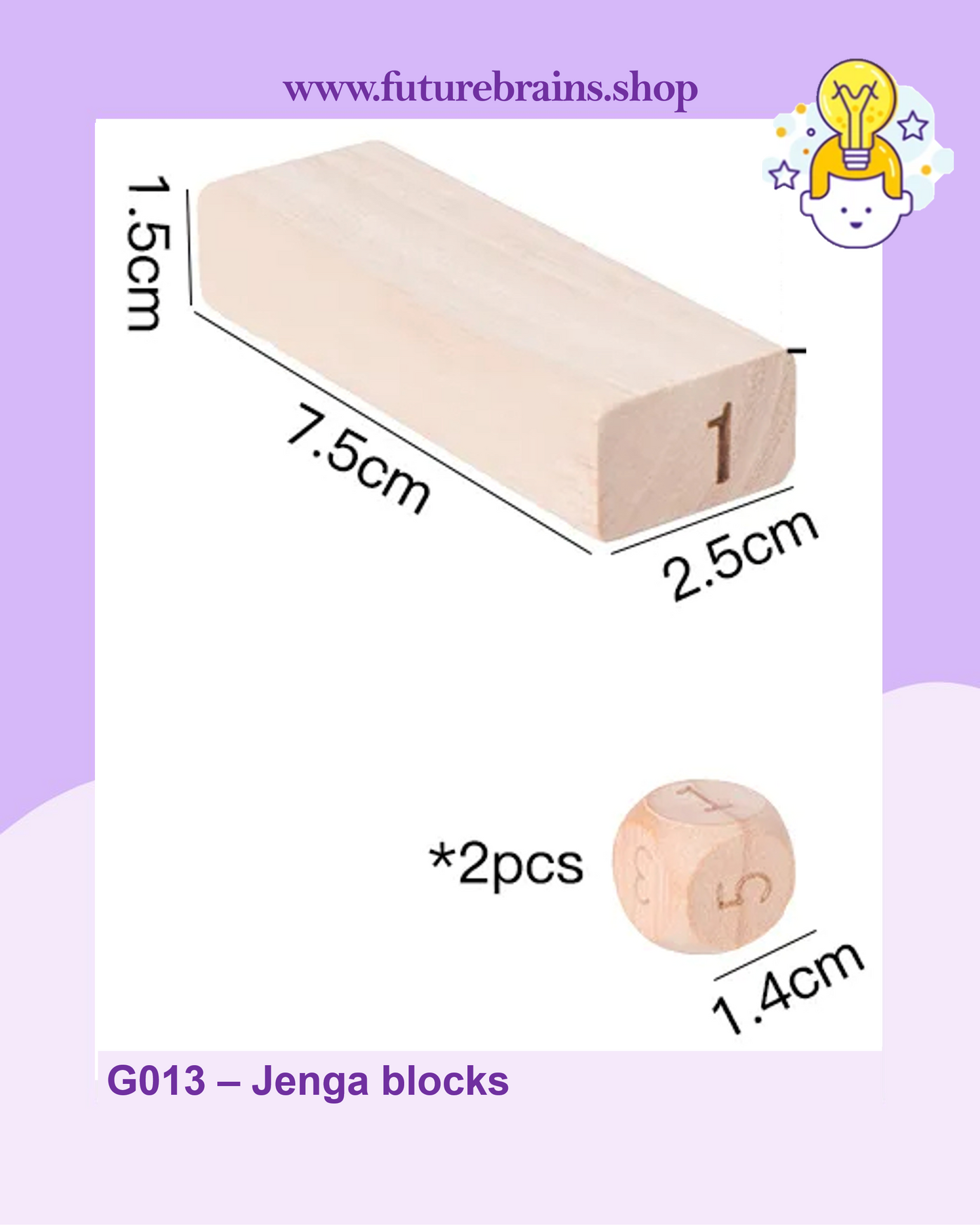 G013 - Jenga blocks 54 pcs