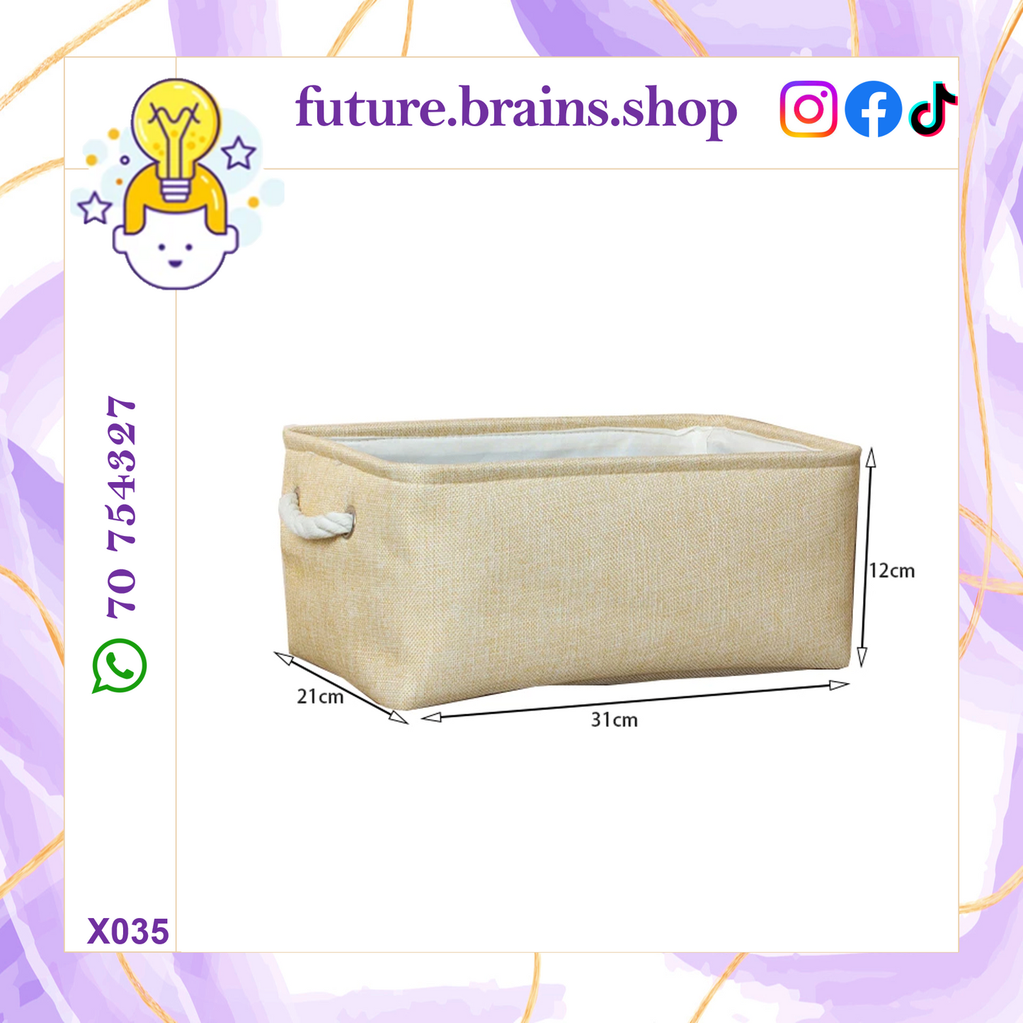 3 sizes storage baskets