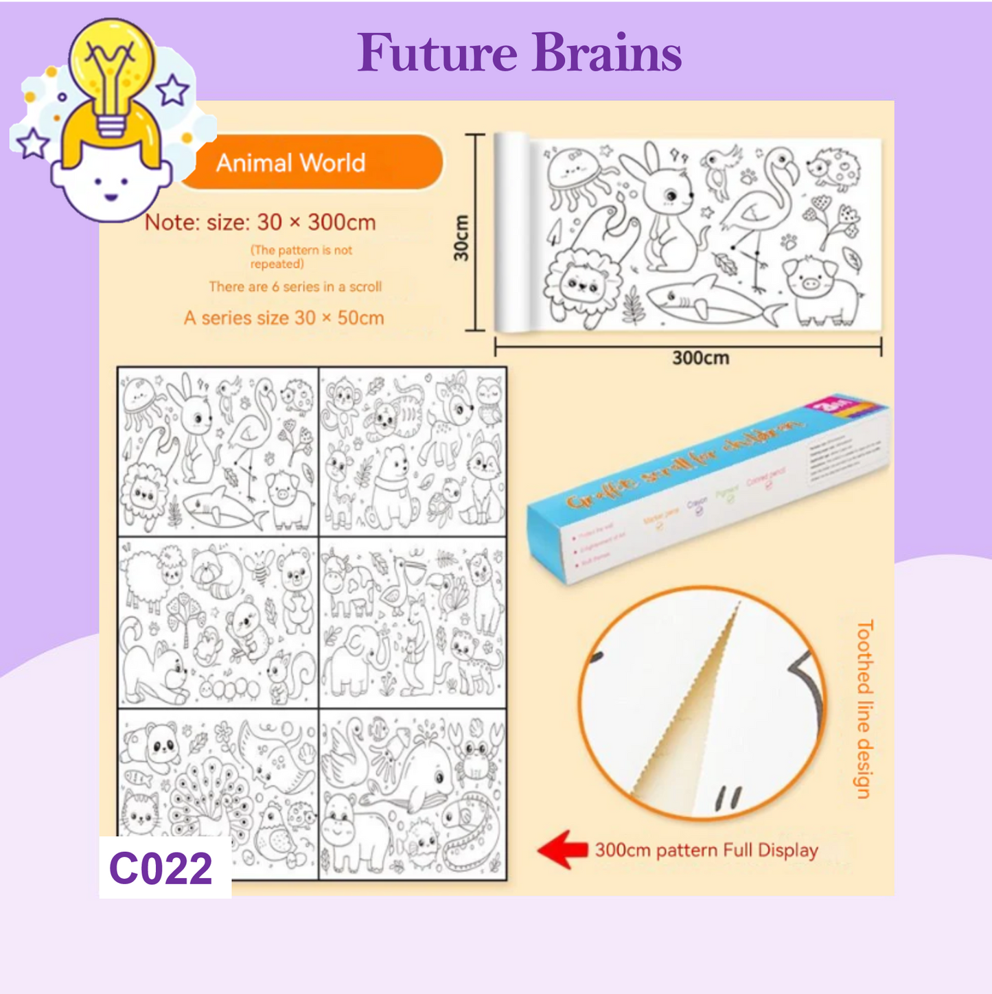 C022 - 3 m children graffiti scroll