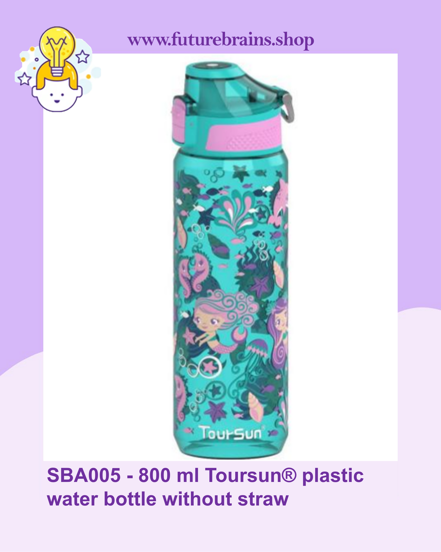 SBA005 - 800 ml Toursun® plastic water bottle without straw