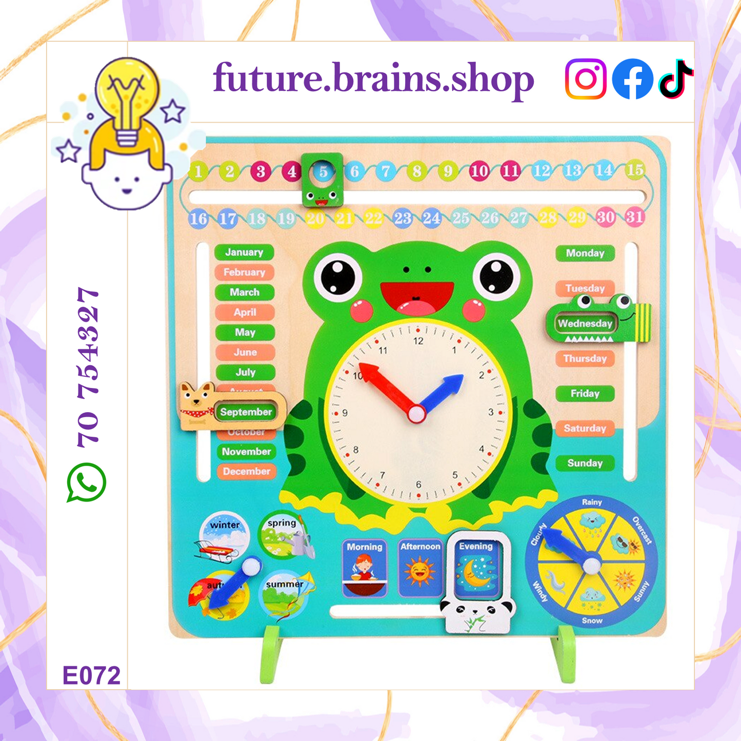 E072 - Multifunctional calendar clock
