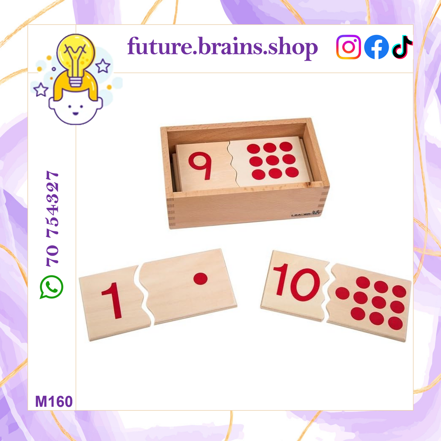 Mo036 - Montessori Number Puzzle 1-10