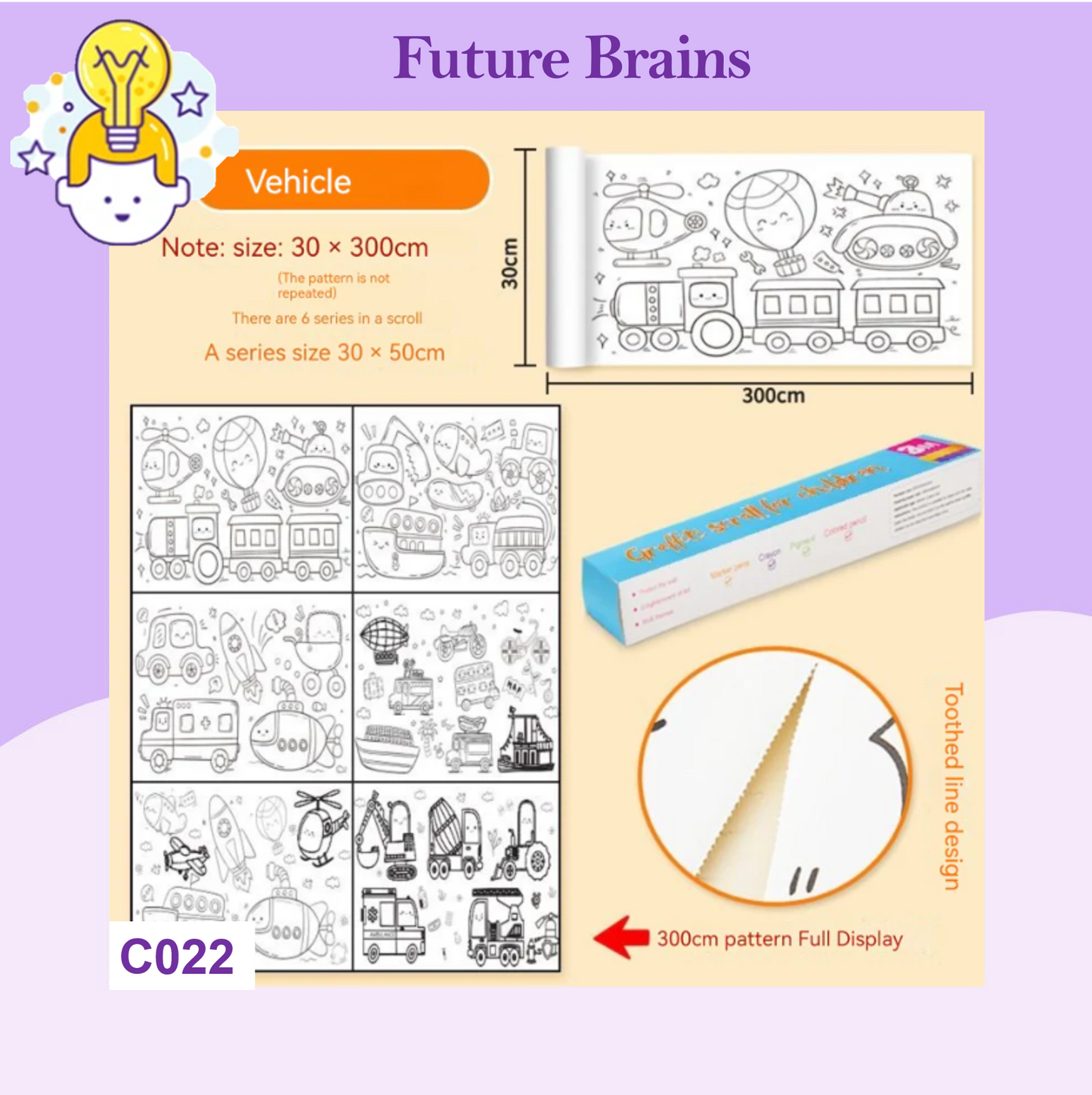 C022 - 3 m children graffiti scroll