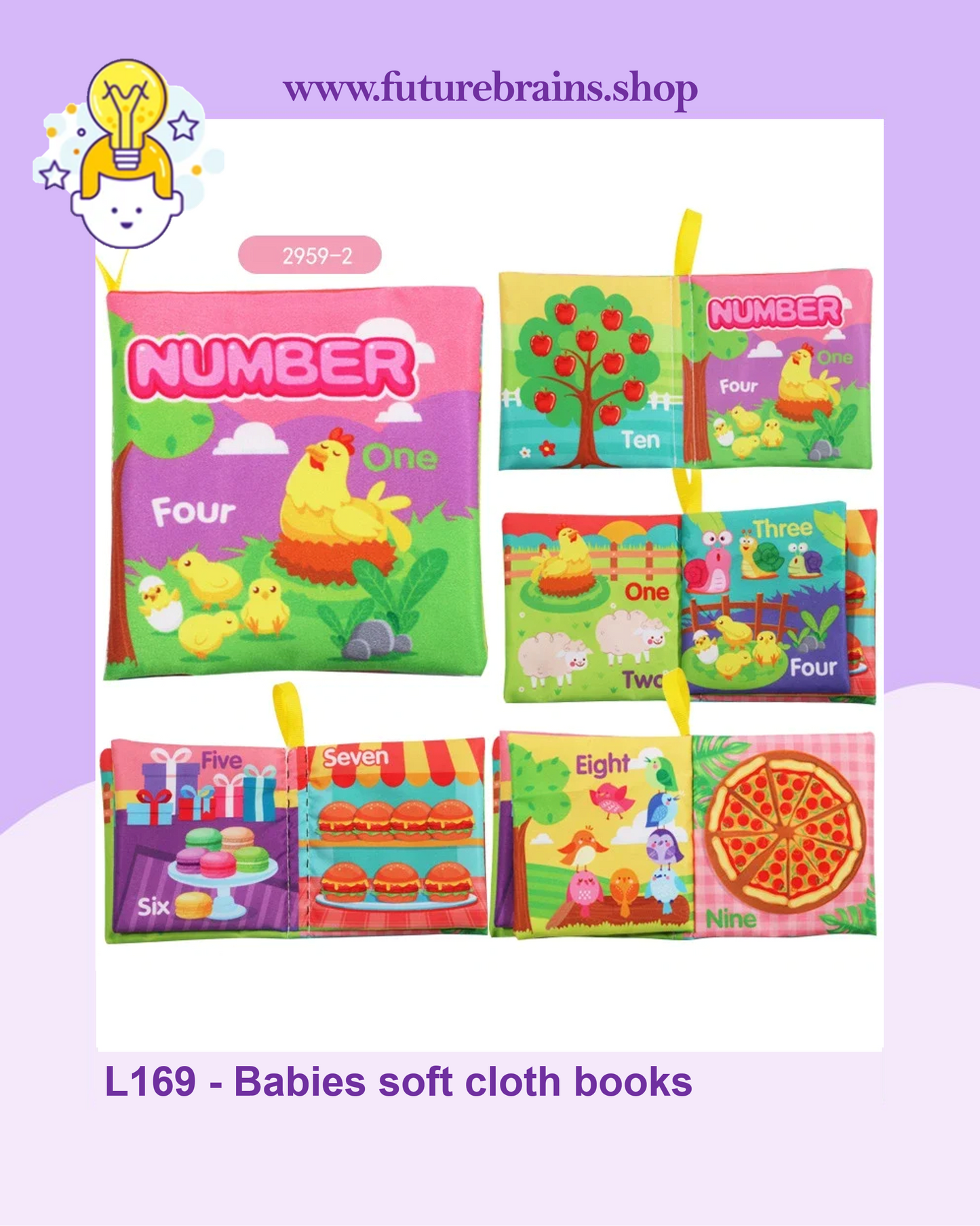 L169 - Babies soft cloth books (Fruits & Vegetables only available)
