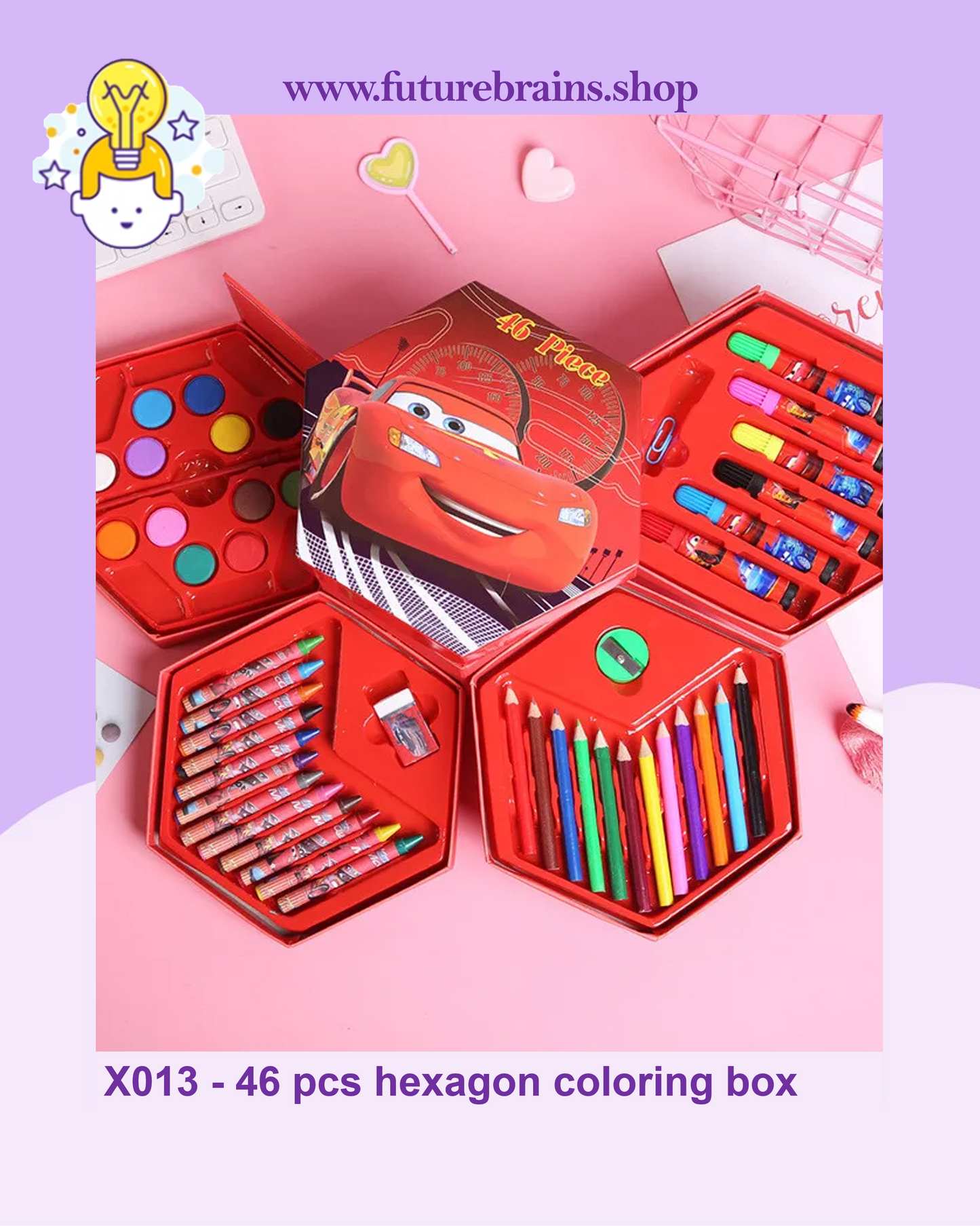 X013 - 46 pcs hexagon coloring box