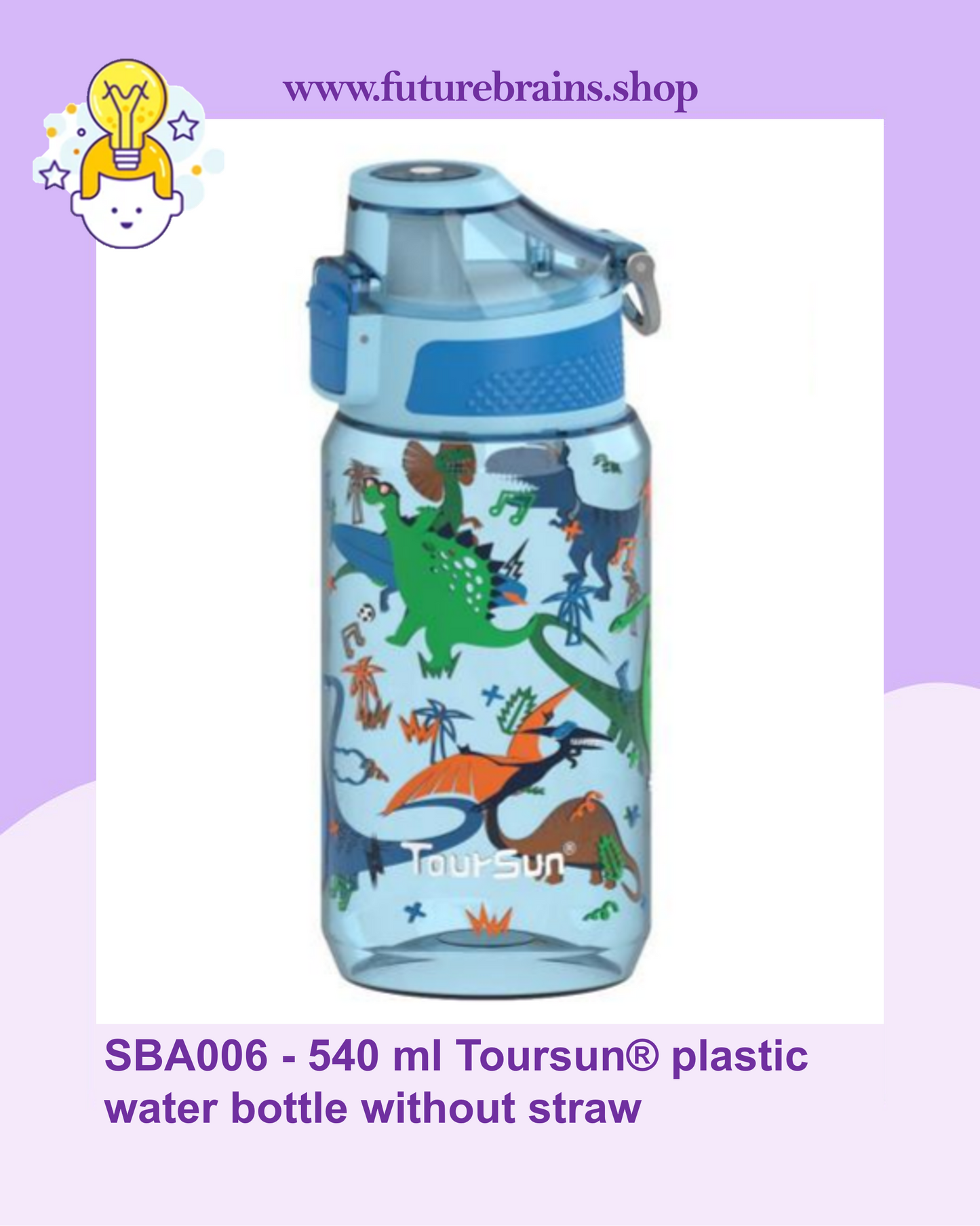 SBA006 - 540 ml Toursun® plastic water bottle without straw