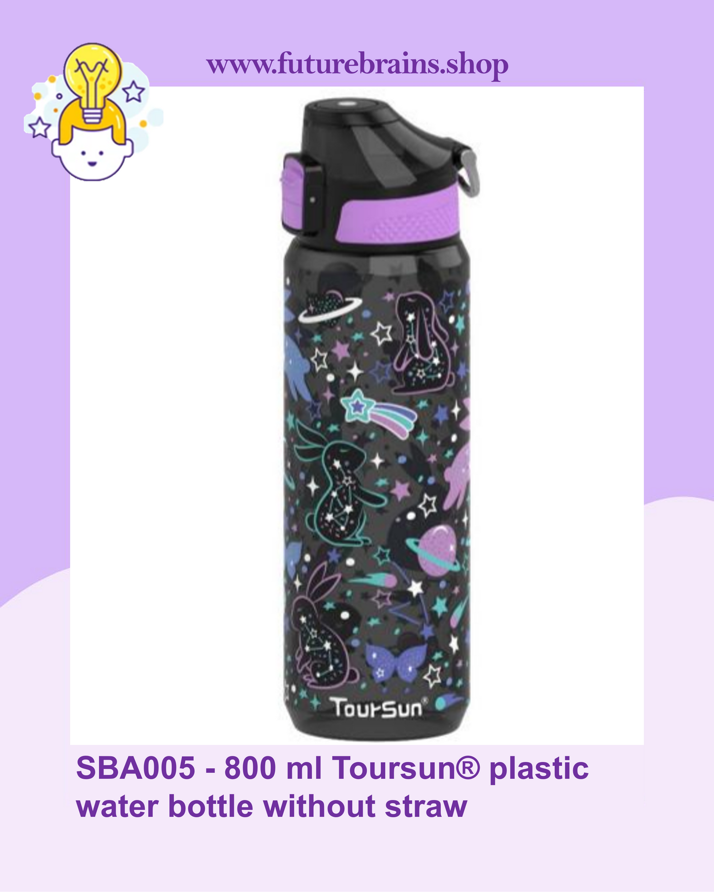 SBA005 - 800 ml Toursun® plastic water bottle without straw
