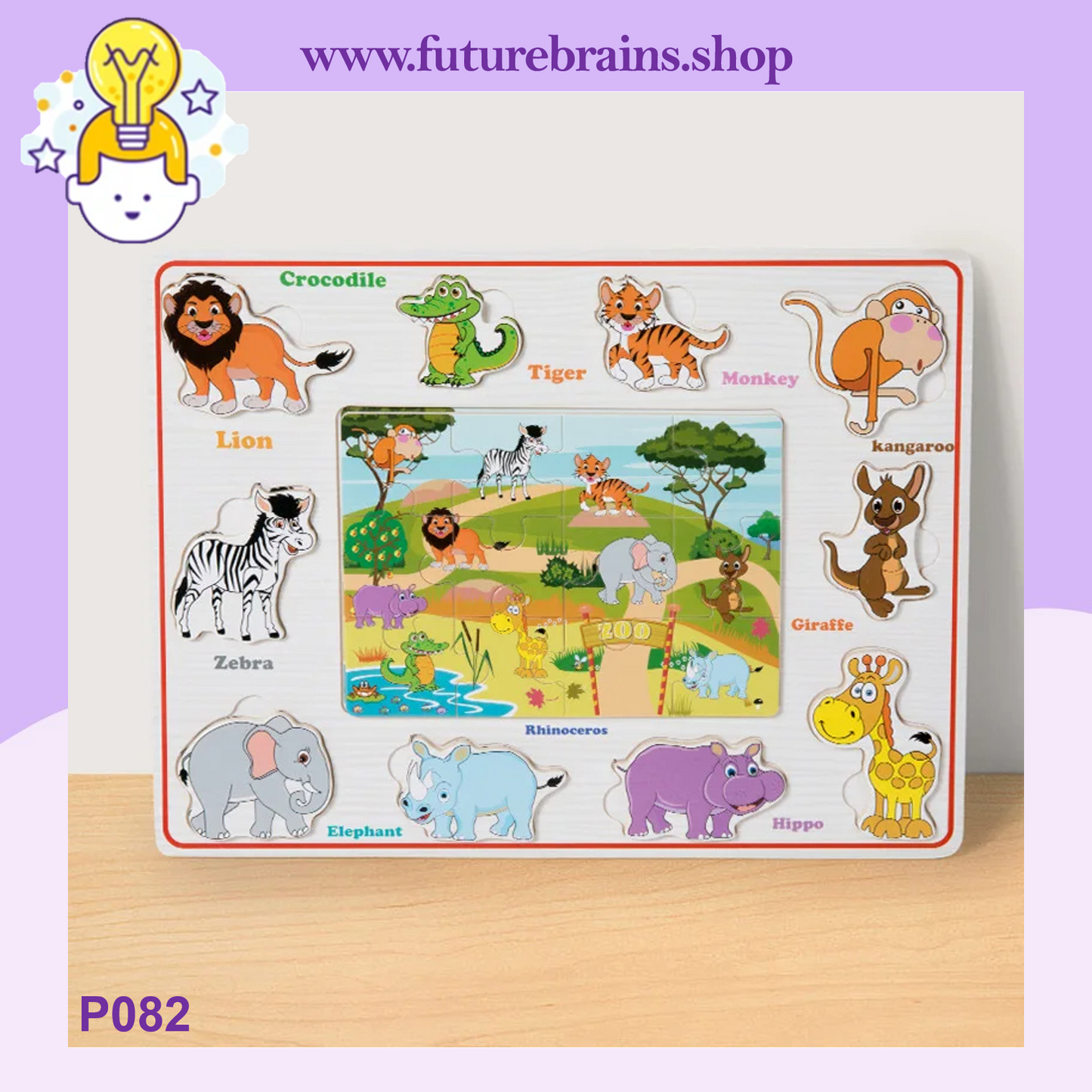 P082 - 2 in 1, wooden puzzle board