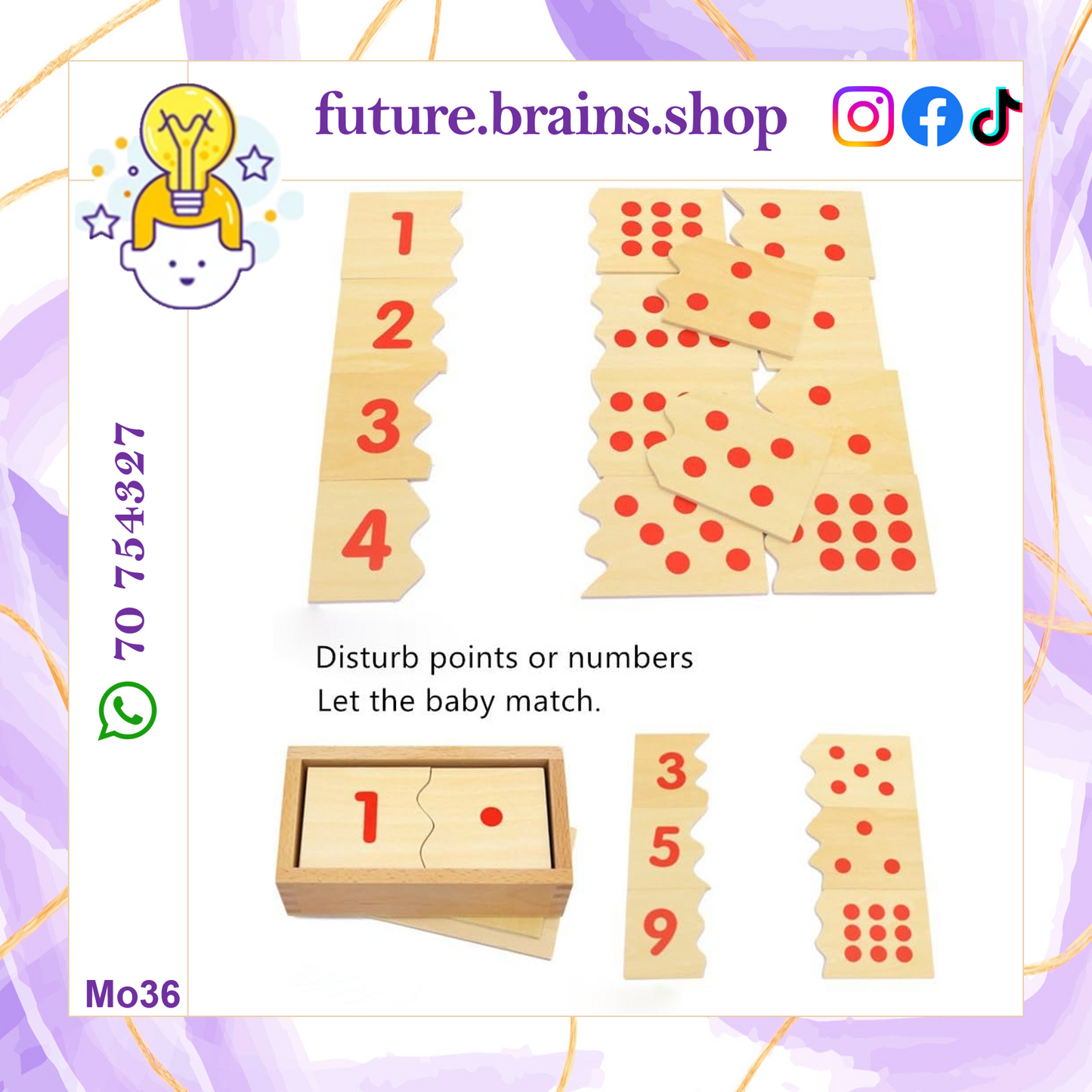 Mo036 - Montessori Number Puzzle 1-10