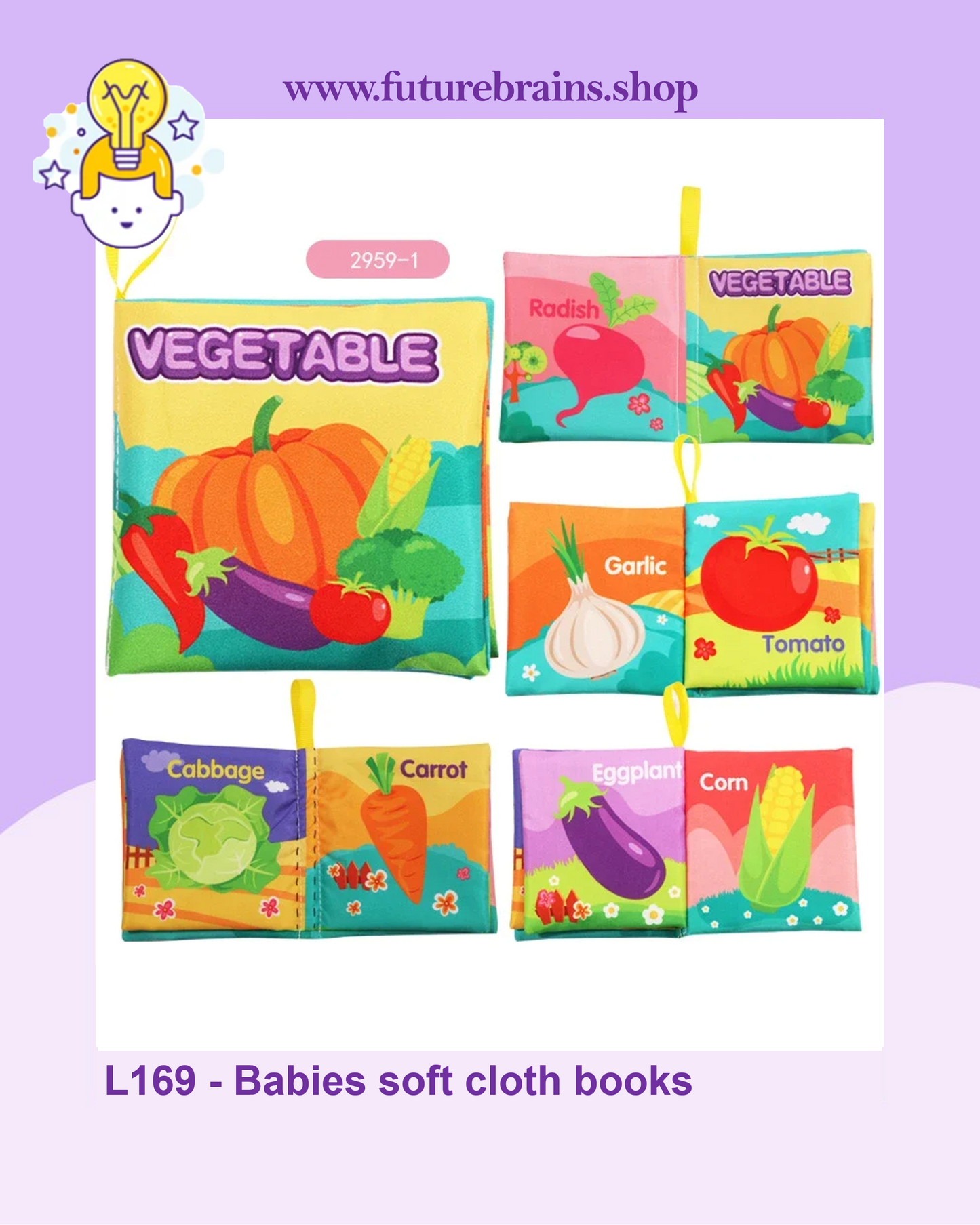 L169 - Babies soft cloth books (Fruits & Vegetables only available)