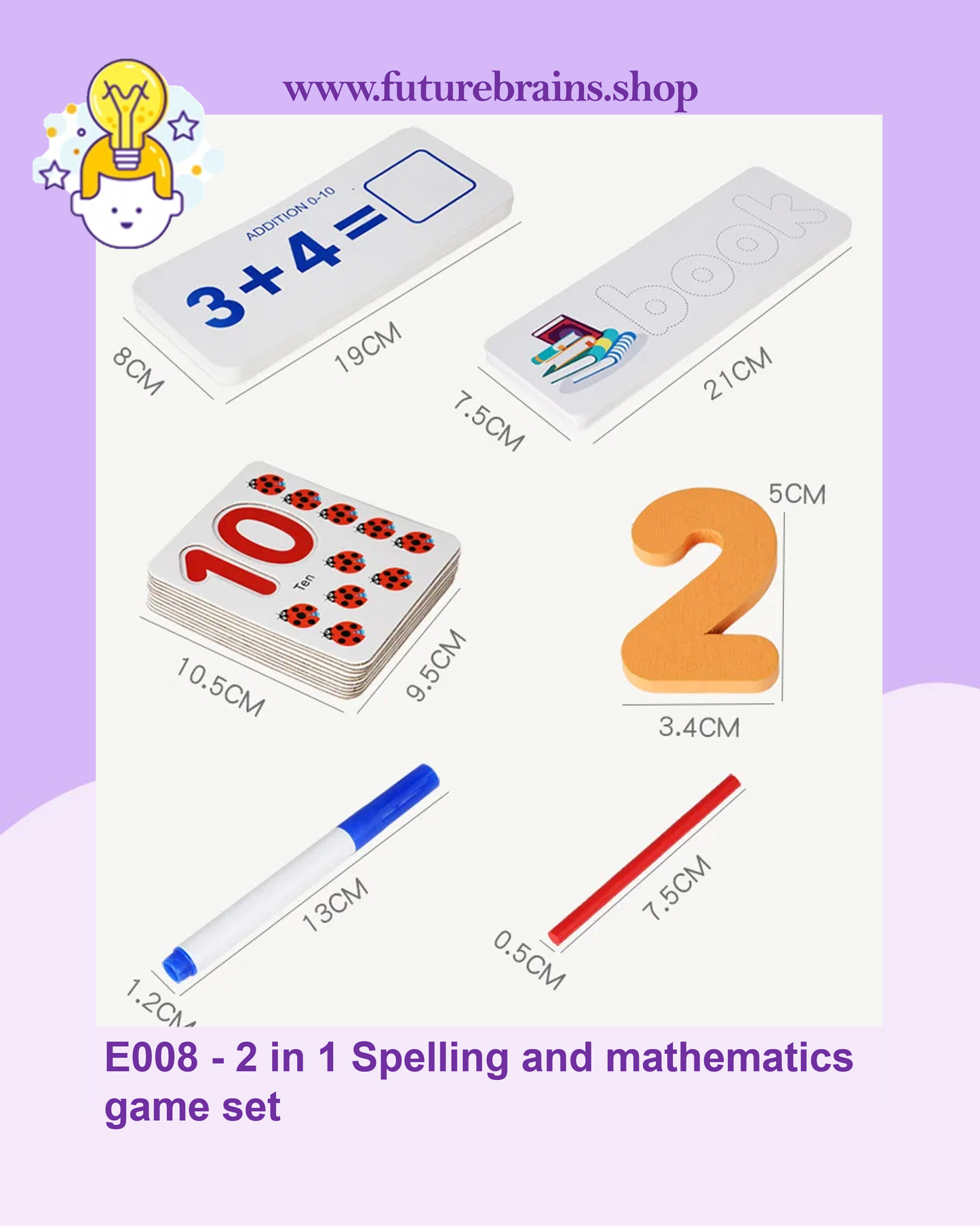 E008 - 2 in 1 Spelling and mathematics game set