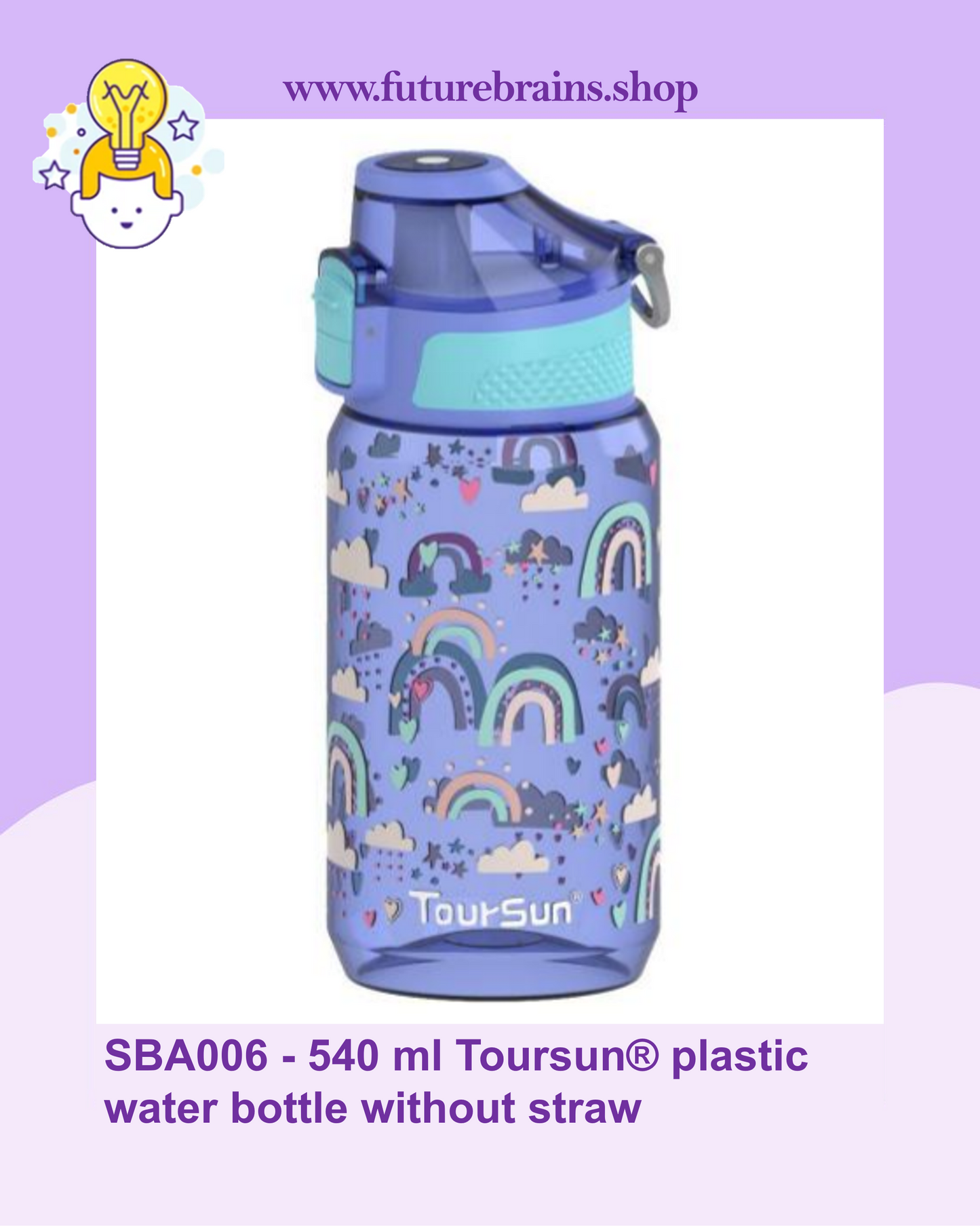 SBA006 - 540 ml Toursun® plastic water bottle without straw