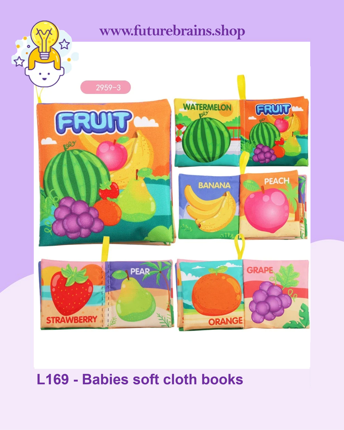 L169 - Babies soft cloth books (Fruits & Vegetables only available)