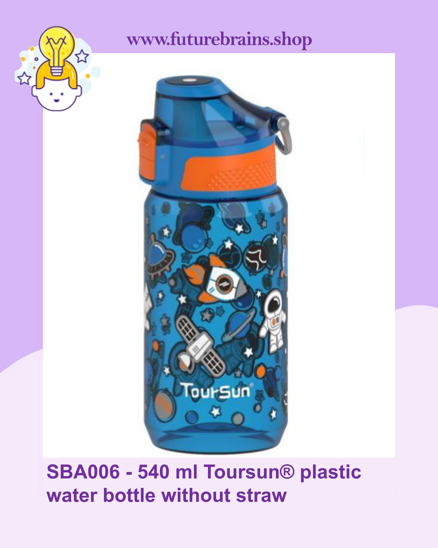 SBA006 - 540 ml Toursun® plastic water bottle without straw