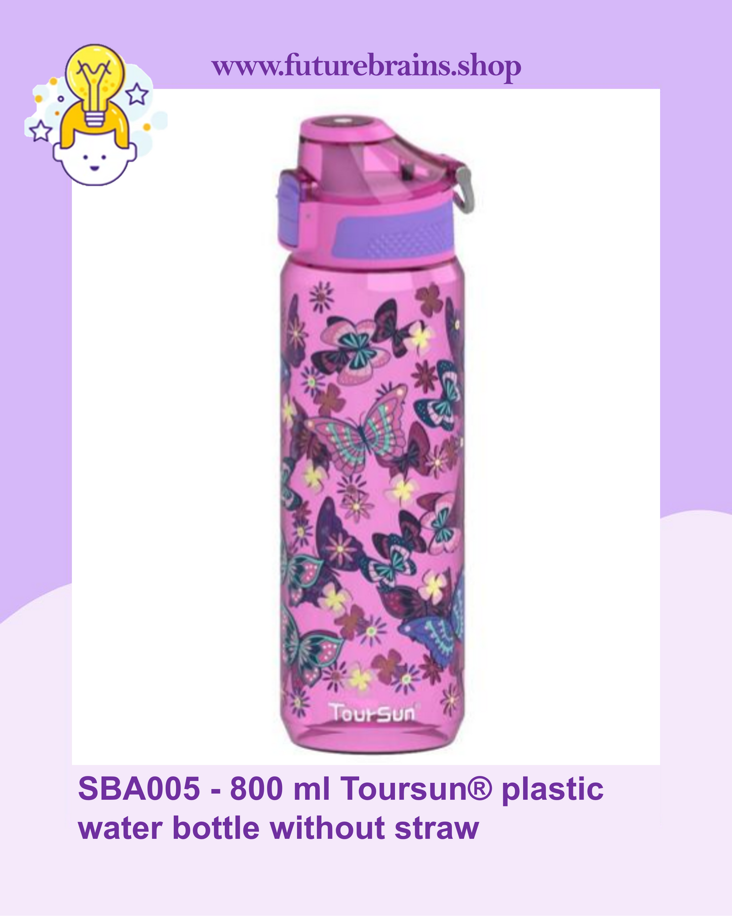 SBA005 - 800 ml Toursun® plastic water bottle without straw