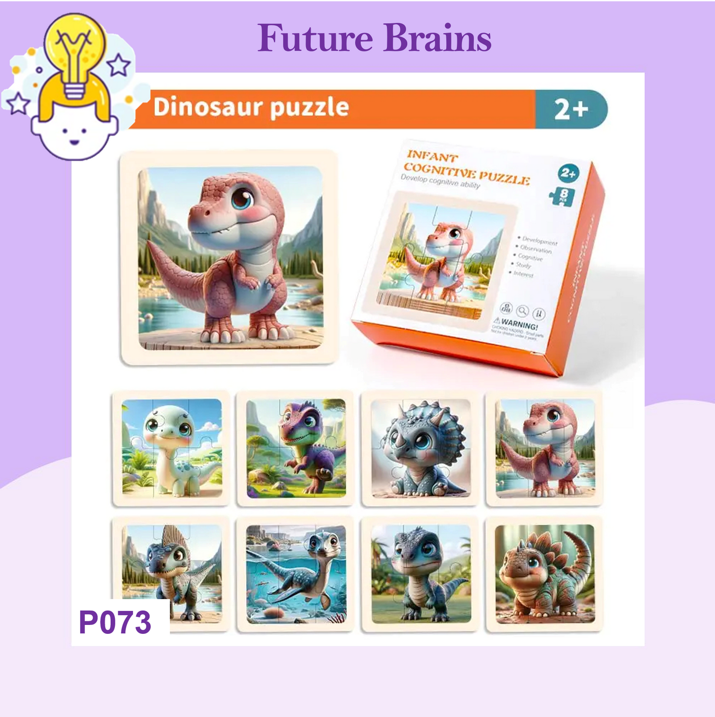 P073 - 6 pcs Infant cognitive puzzles (4 puzzles for 2 $)