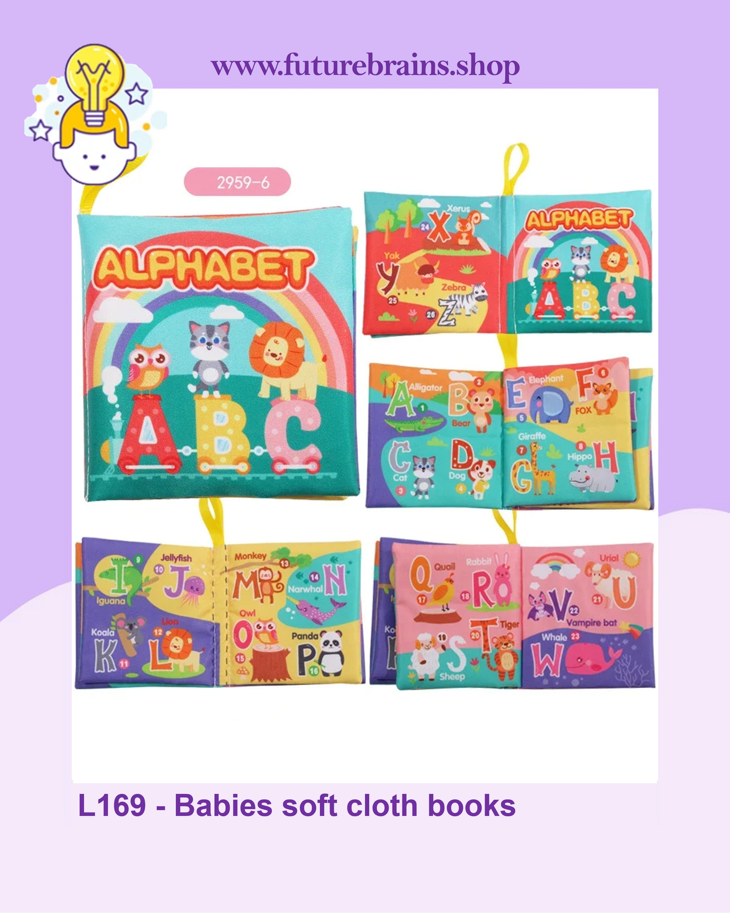 L169 - Babies soft cloth books (Fruits & Vegetables only available)