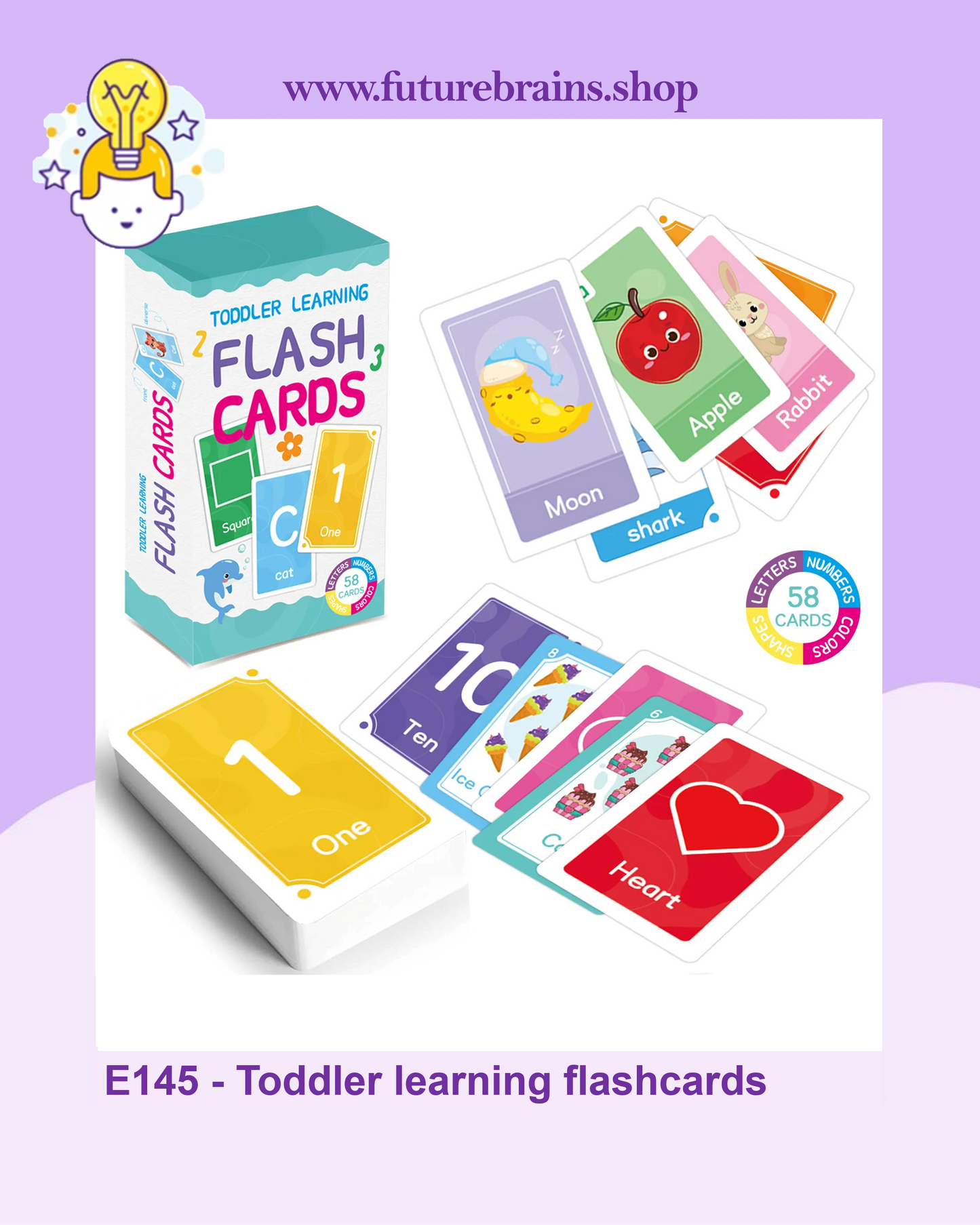 E145 - Toddler learning flash cards (blue box)
