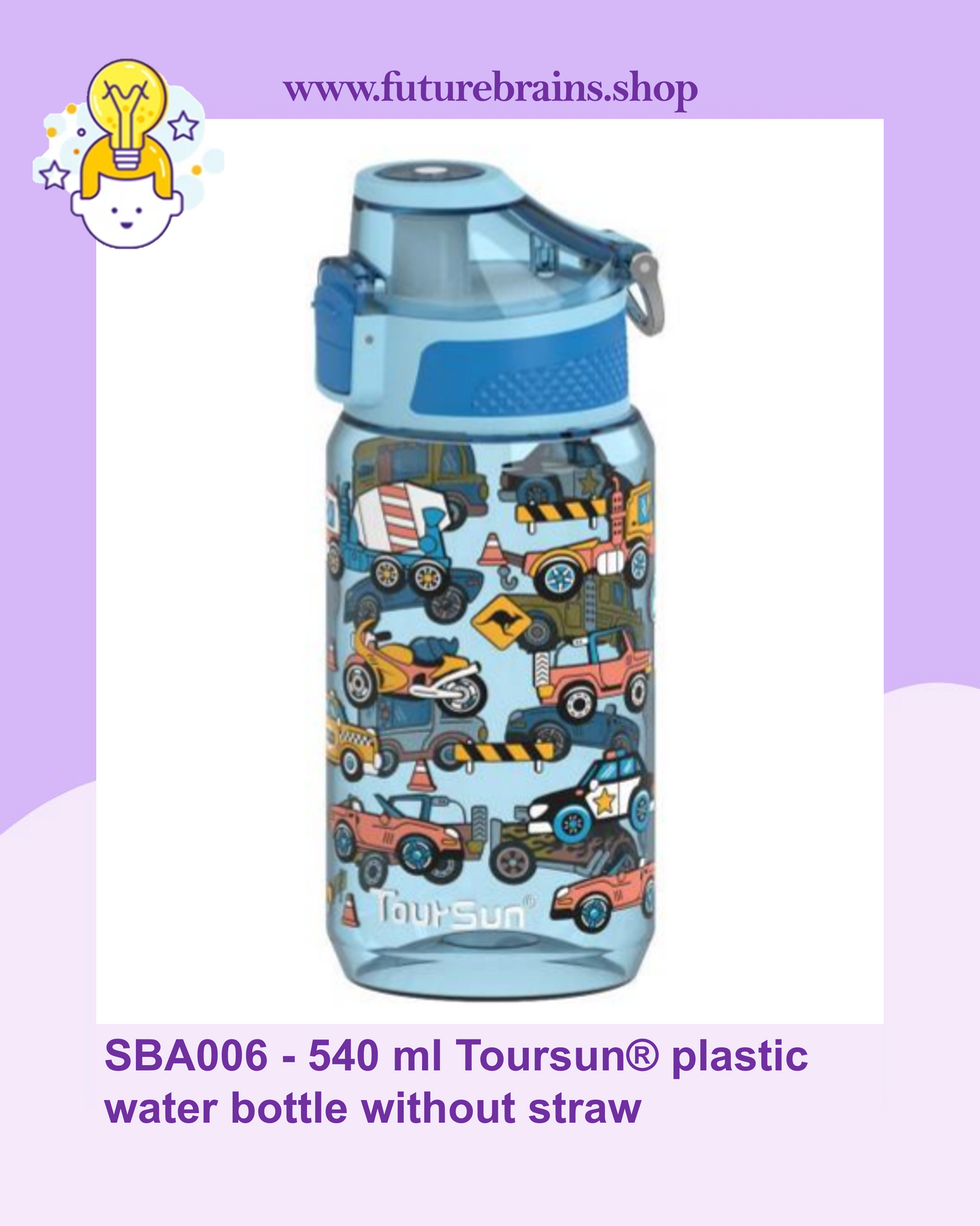 SBA006 - 540 ml Toursun® plastic water bottle without straw