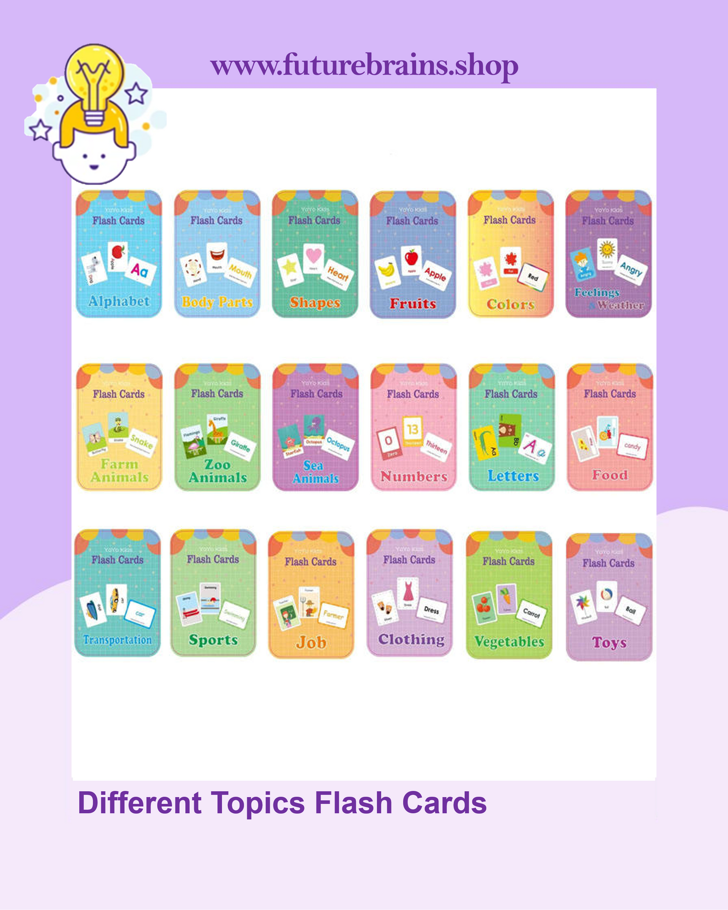 Different Topics Flash Cards (Buy 7 boxes Get 1 FREE)
