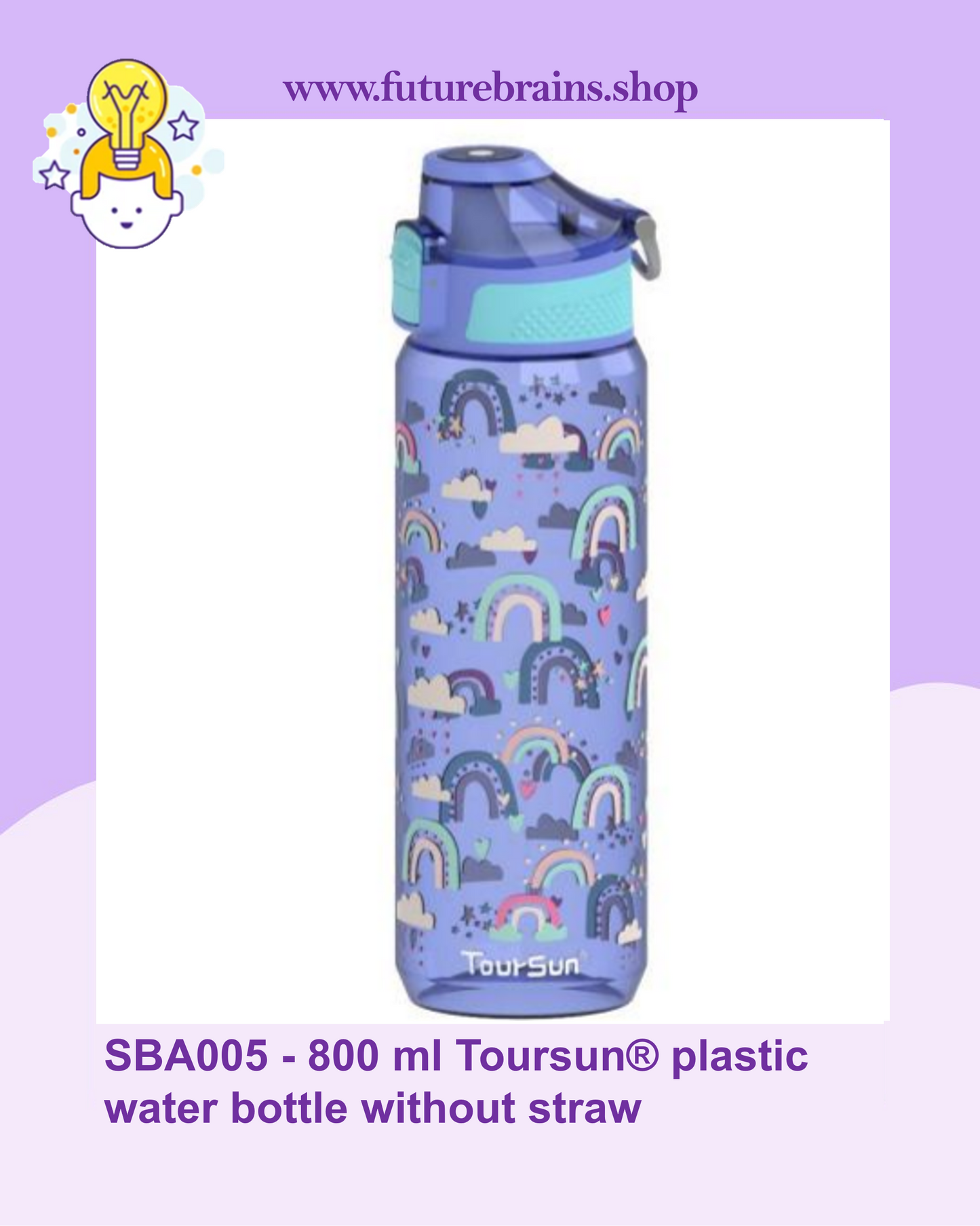 SBA005 - 800 ml Toursun® plastic water bottle without straw