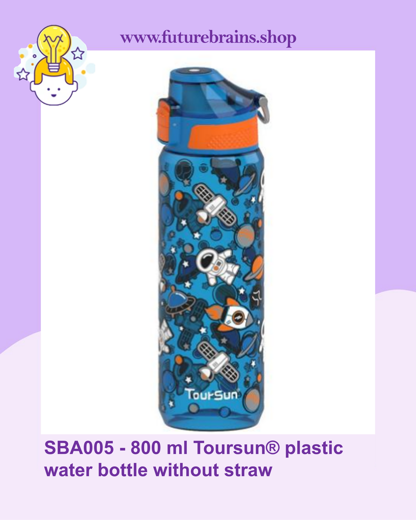 SBA005 - 800 ml Toursun® plastic water bottle without straw