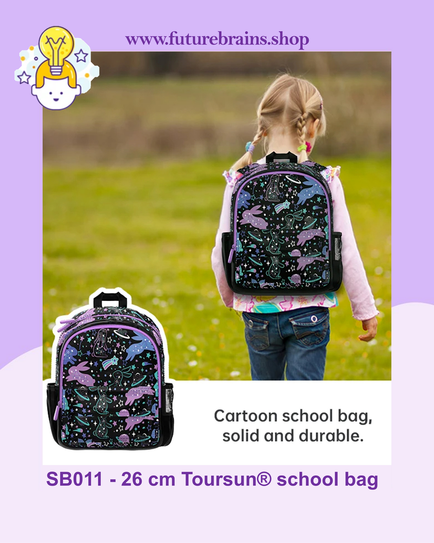 SB011 - 26 cm Toursun® school bag star bunny design