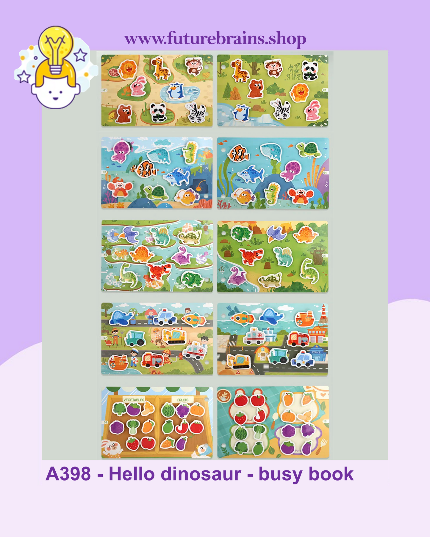 A398 - Hello dinosaur - busy book