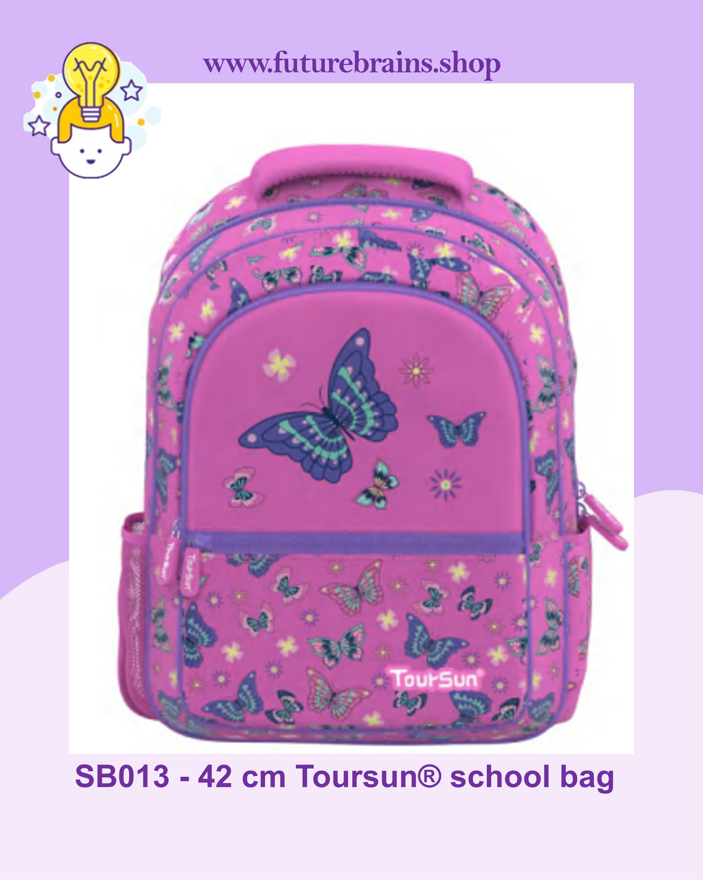 SB013 - 42 cm Toursun® school bag butterflies design