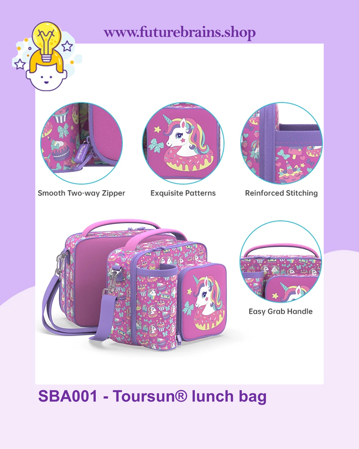 SBA001 - Toursun® lunch bag unicorn design