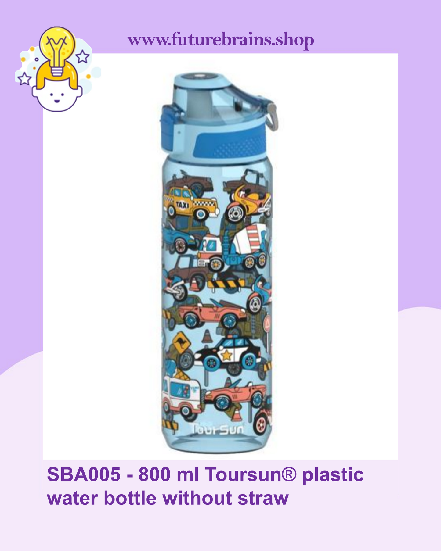SBA005 - 800 ml Toursun® plastic water bottle without straw