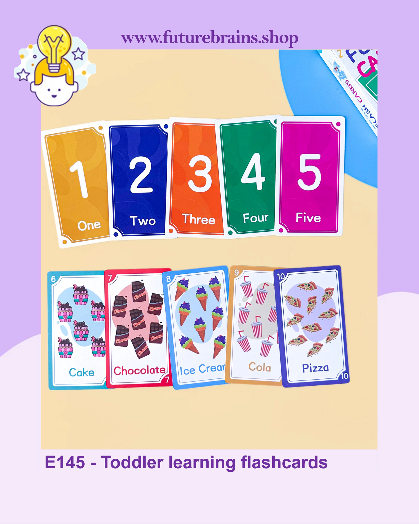 E145 - Toddler learning flash cards (blue box)
