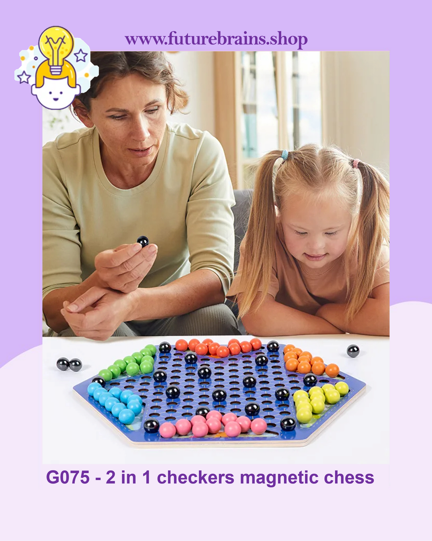 G075 - 2 in 1 checkers magnetic chess