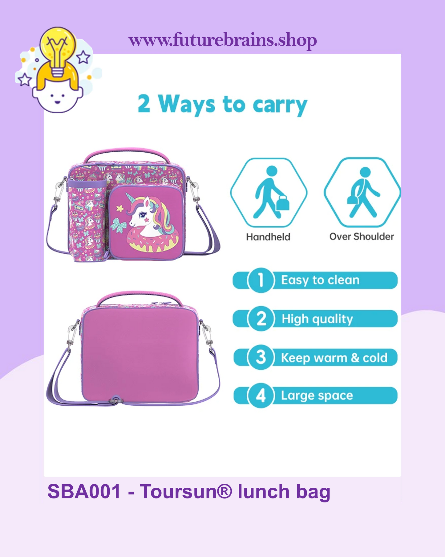 SBA001 - Toursun® lunch bag unicorn design