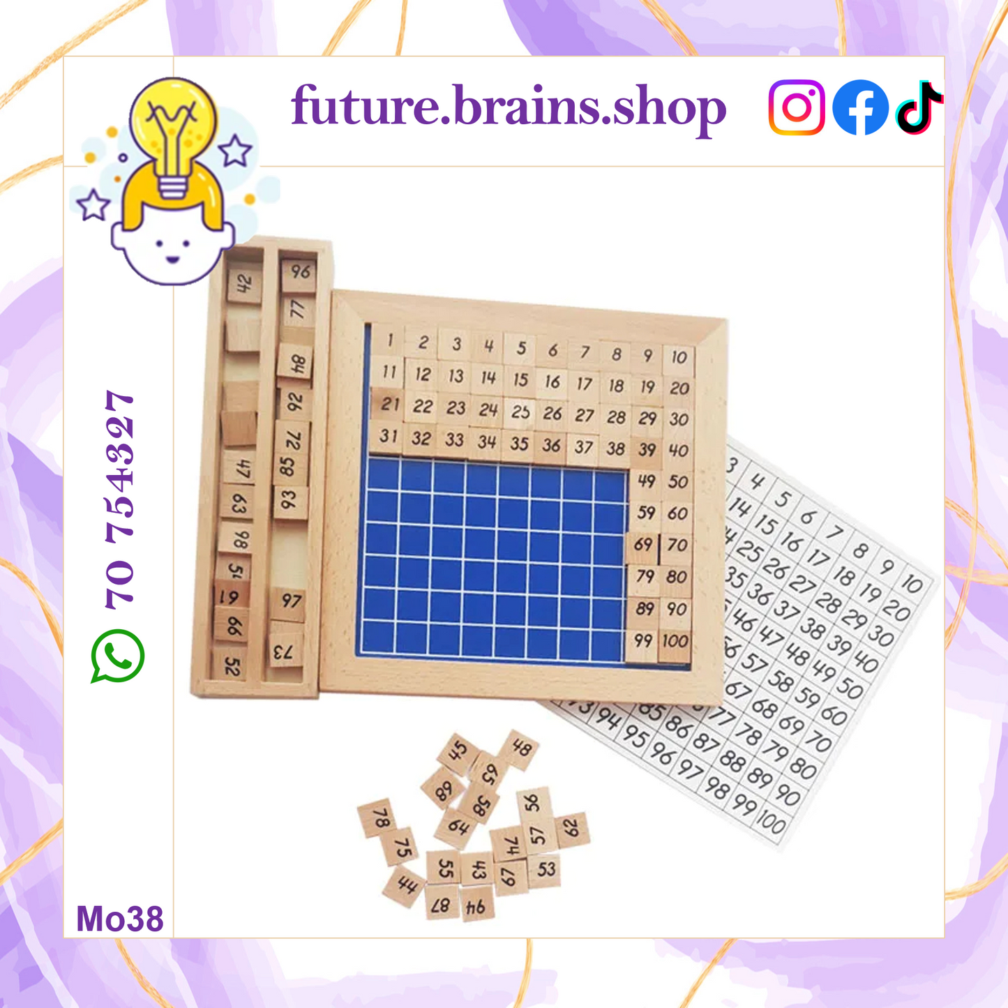 Mo038 - Montessori hundred board 1-100