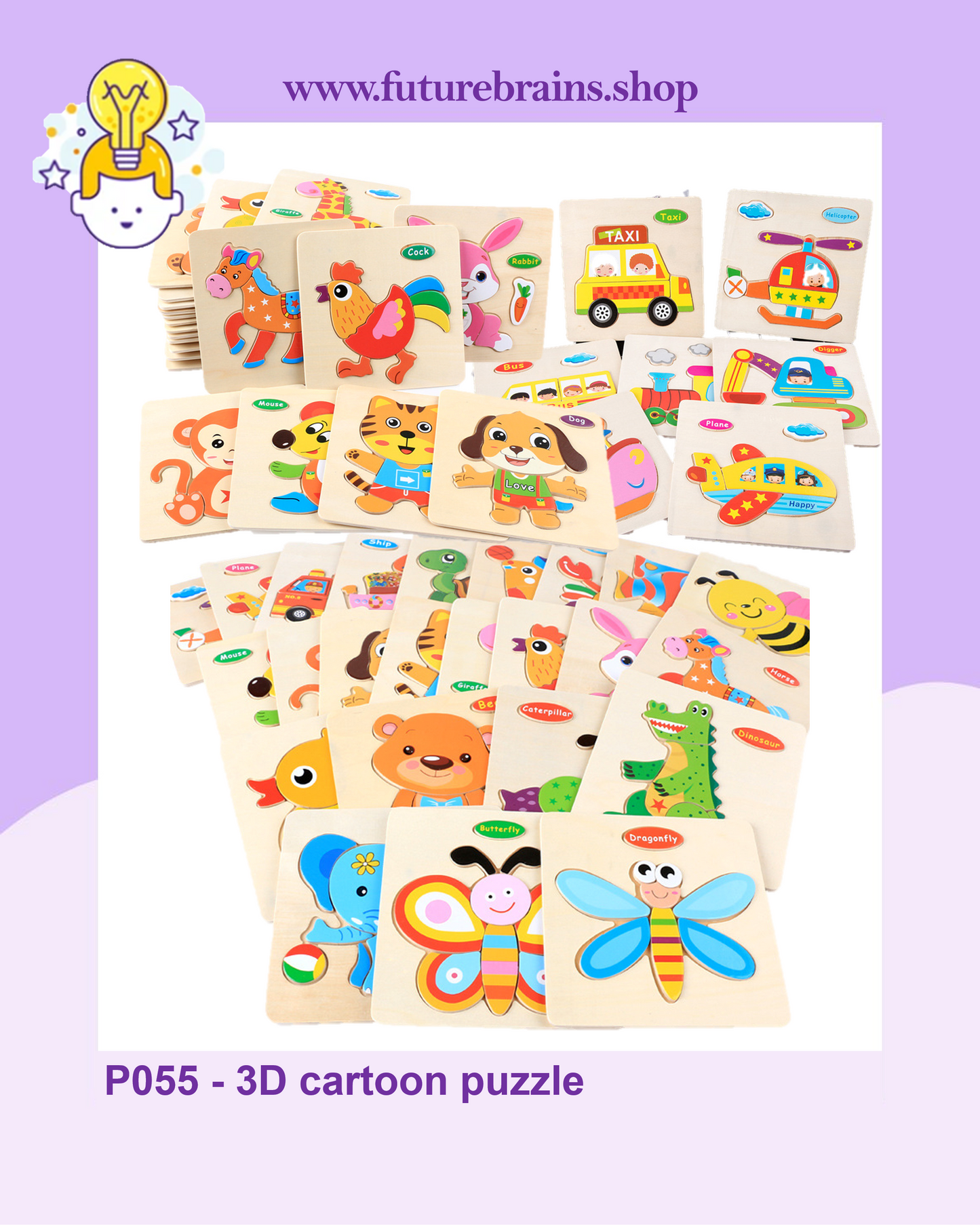 P055 - 3D cartoon puzzle (buy 5 for 4$)