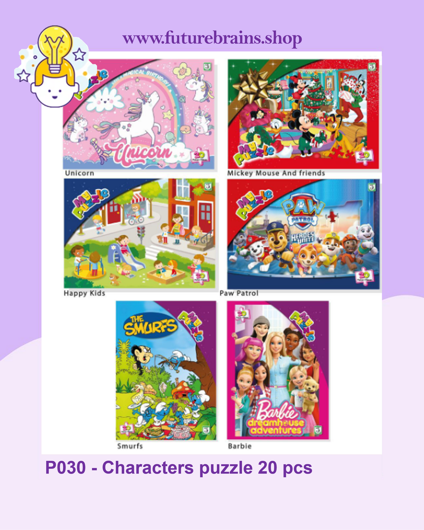 P030 - Characters puzzle 20 pcs