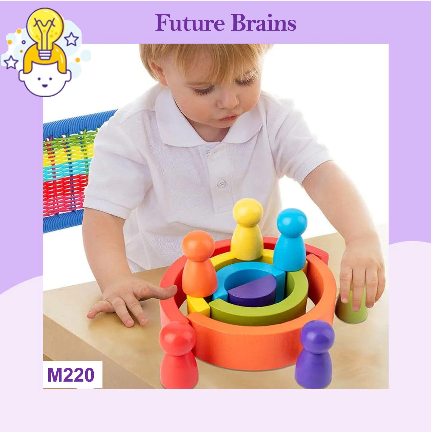 M220 - Wooden rainbow building blocks