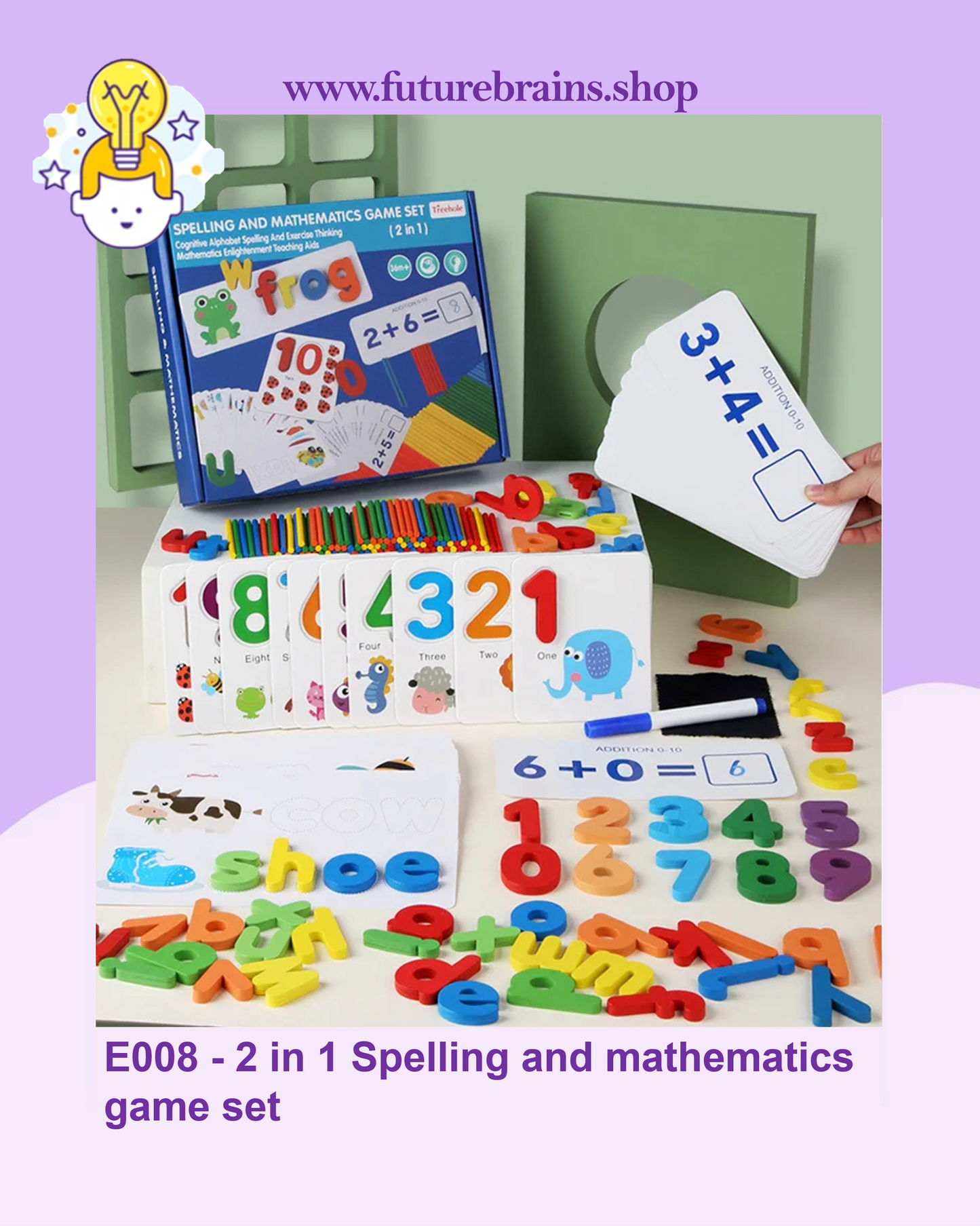 E008 - 2 in 1 Spelling and mathematics game set