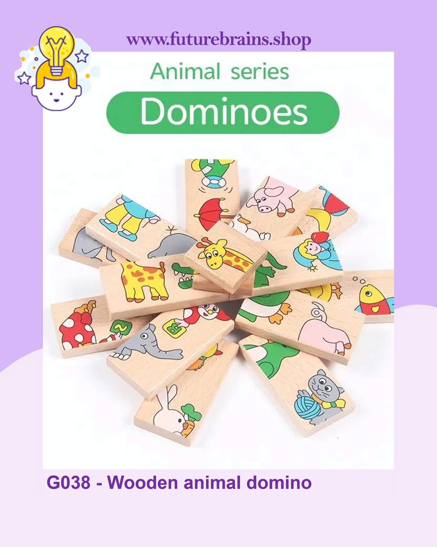 G038 - Wooden animal domino