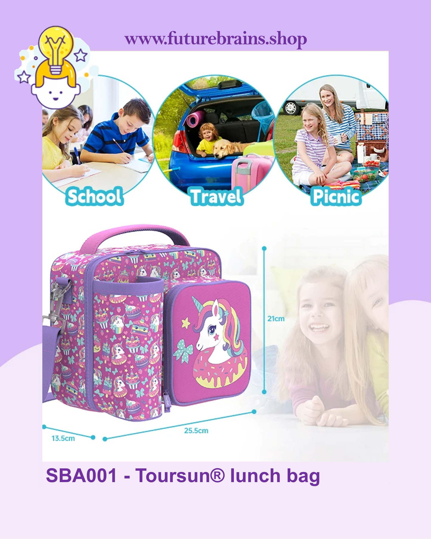 SBA001 - Toursun® lunch bag unicorn design